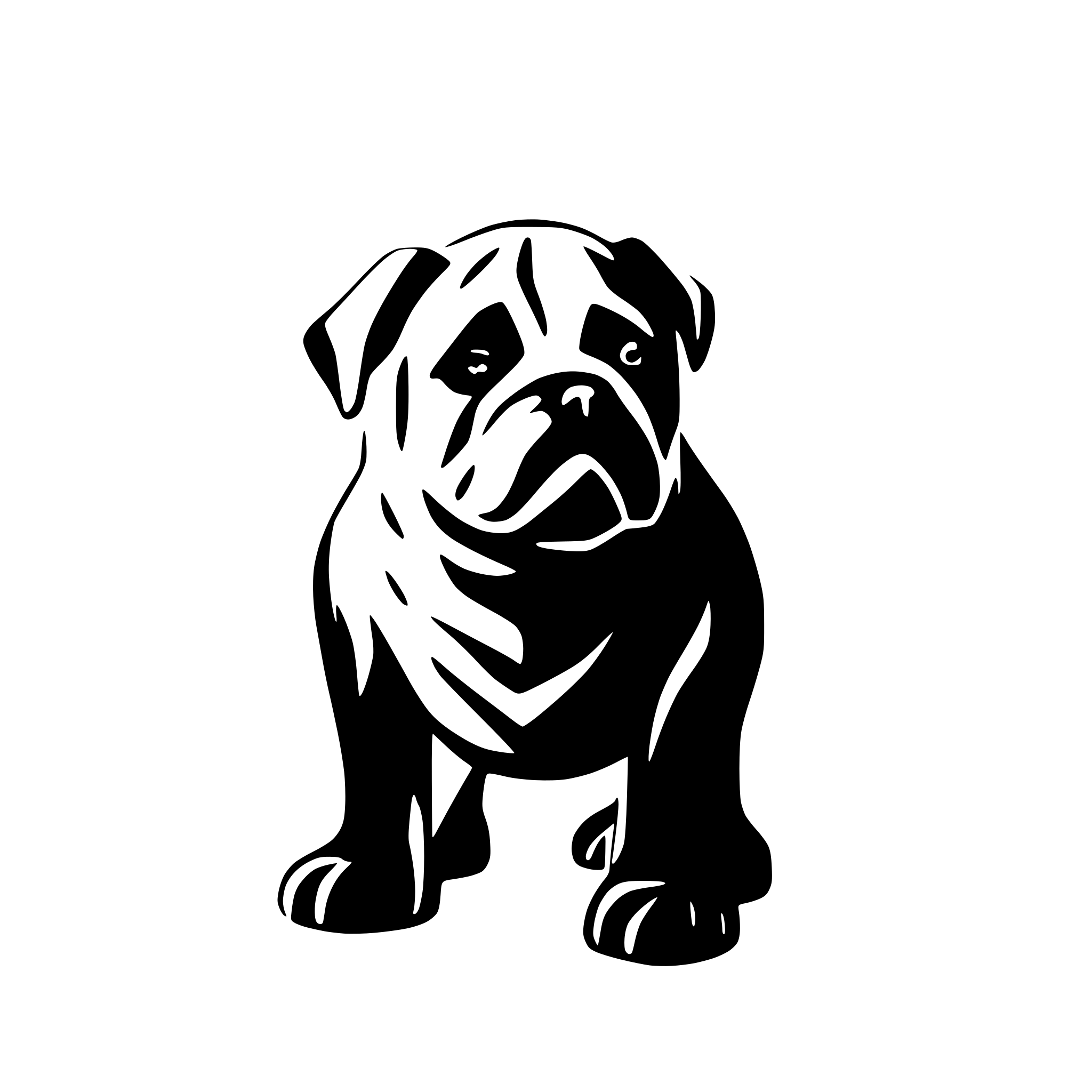 AI-generated SVG of a cute English Bulldog silhouette