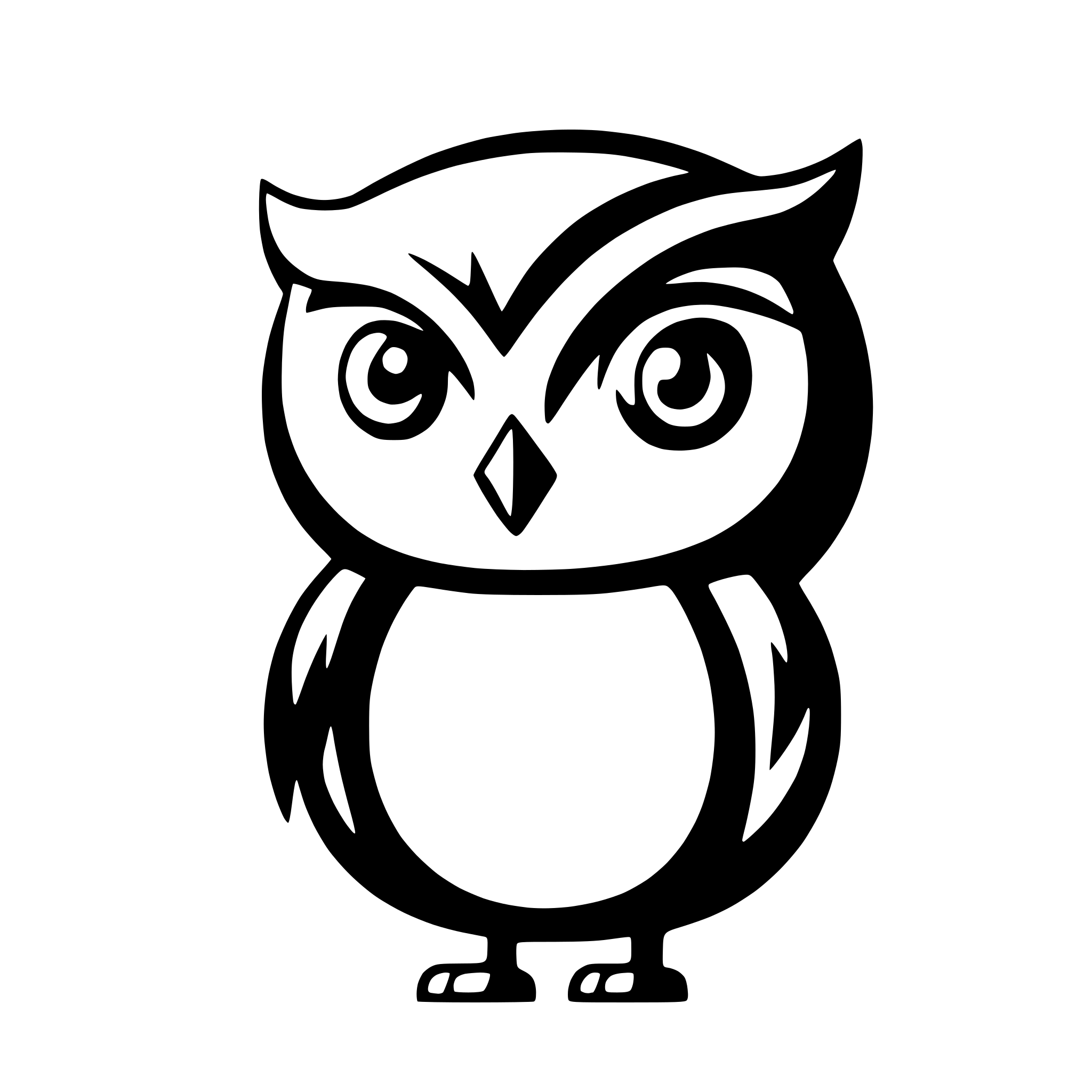 AI-generated SVG of a abstract owl with large eyes