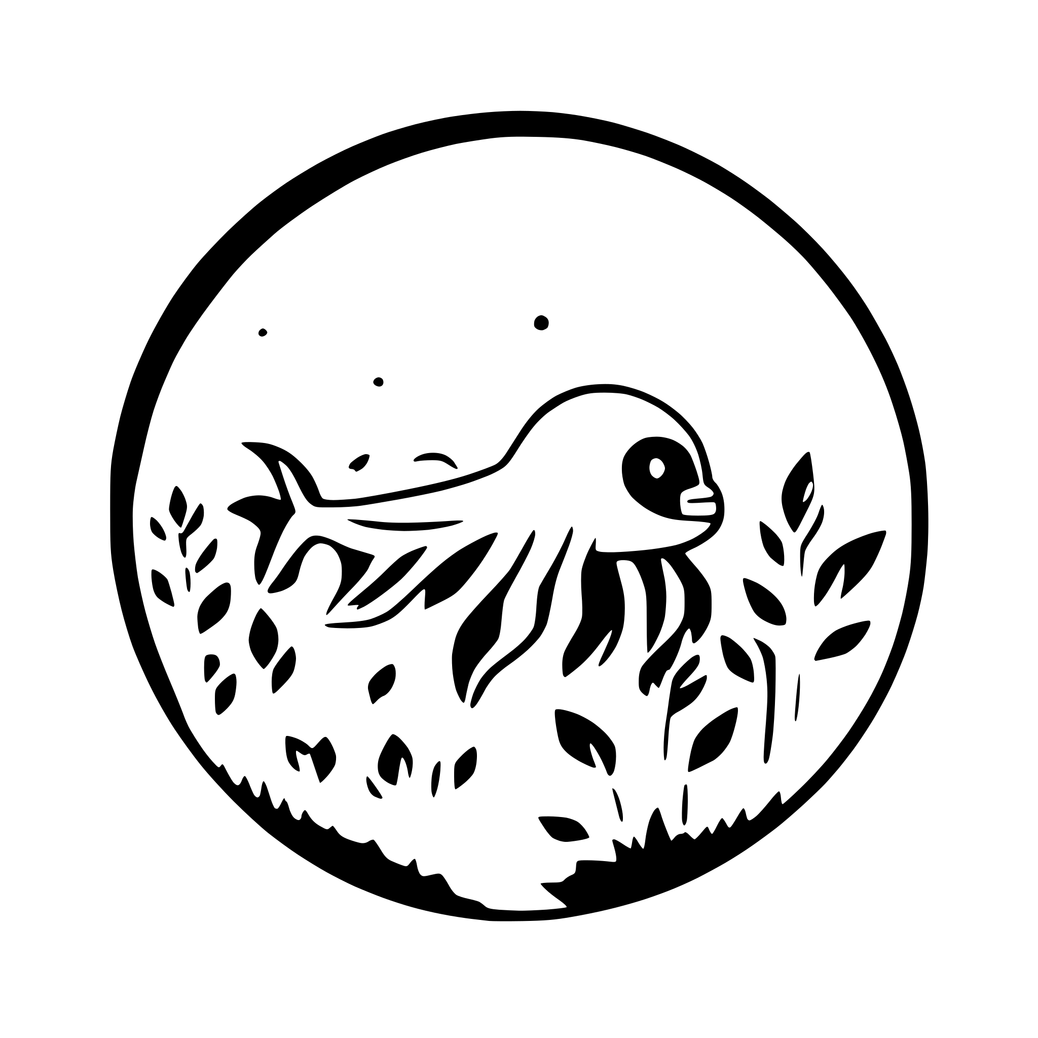 AI-generated SVG of a octopus swimming among coral