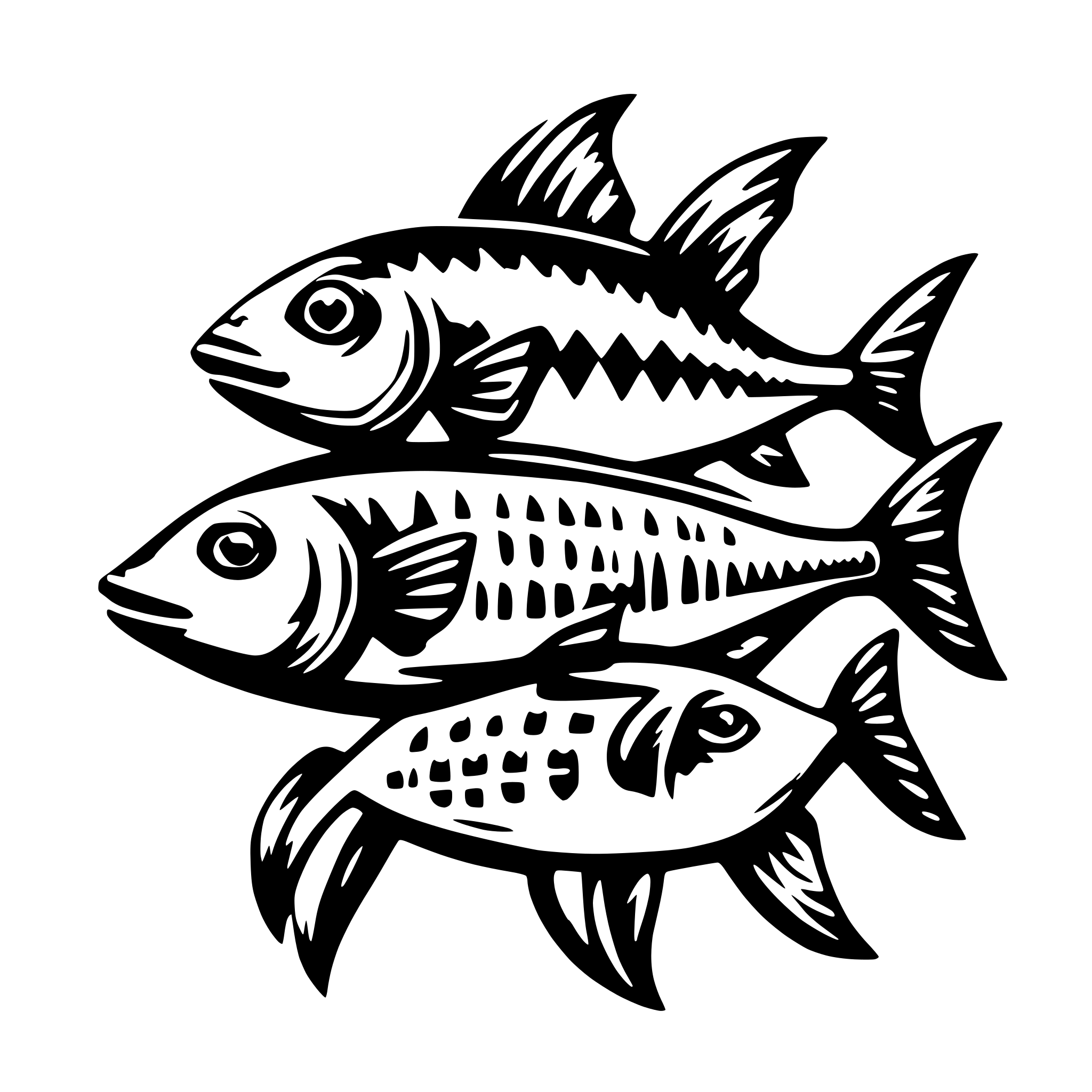 AI-generated SVG of a fishes