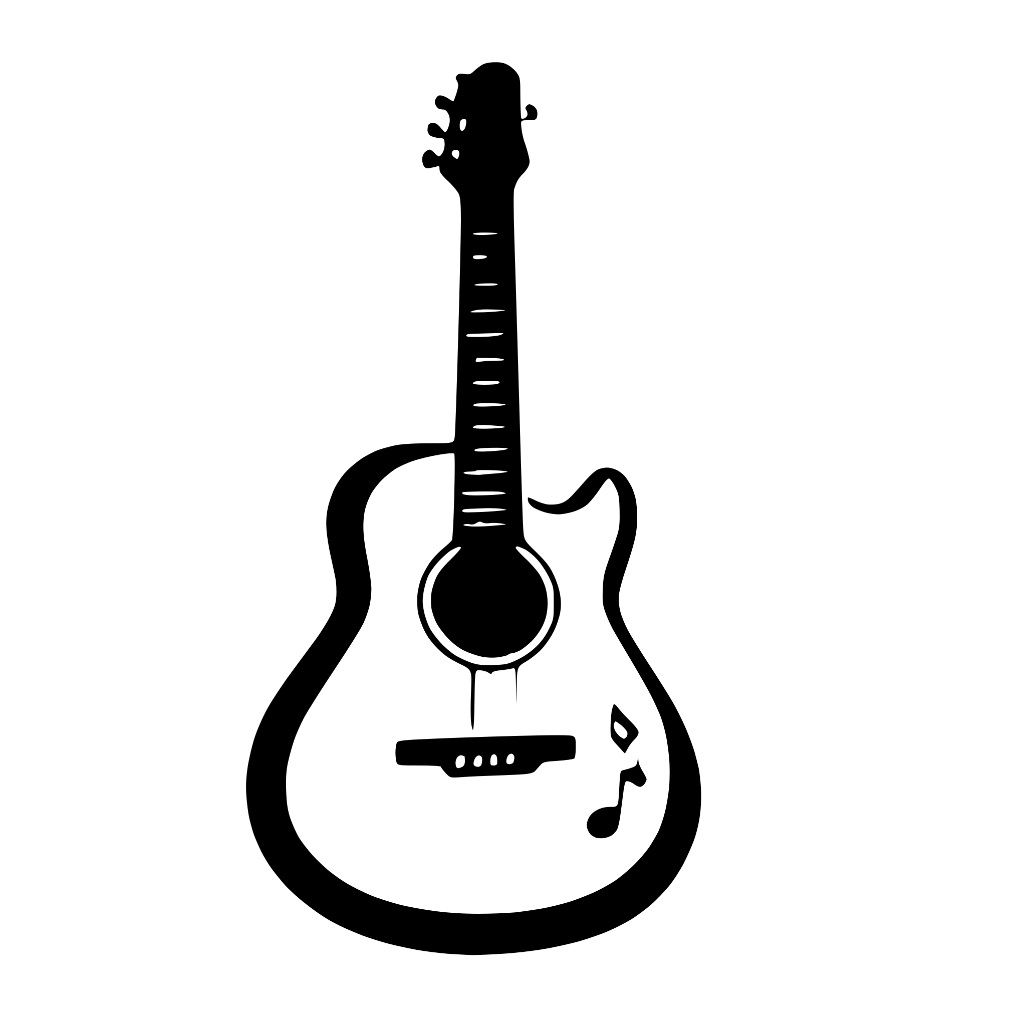 AI-generated SVG of a guitar with musical notes