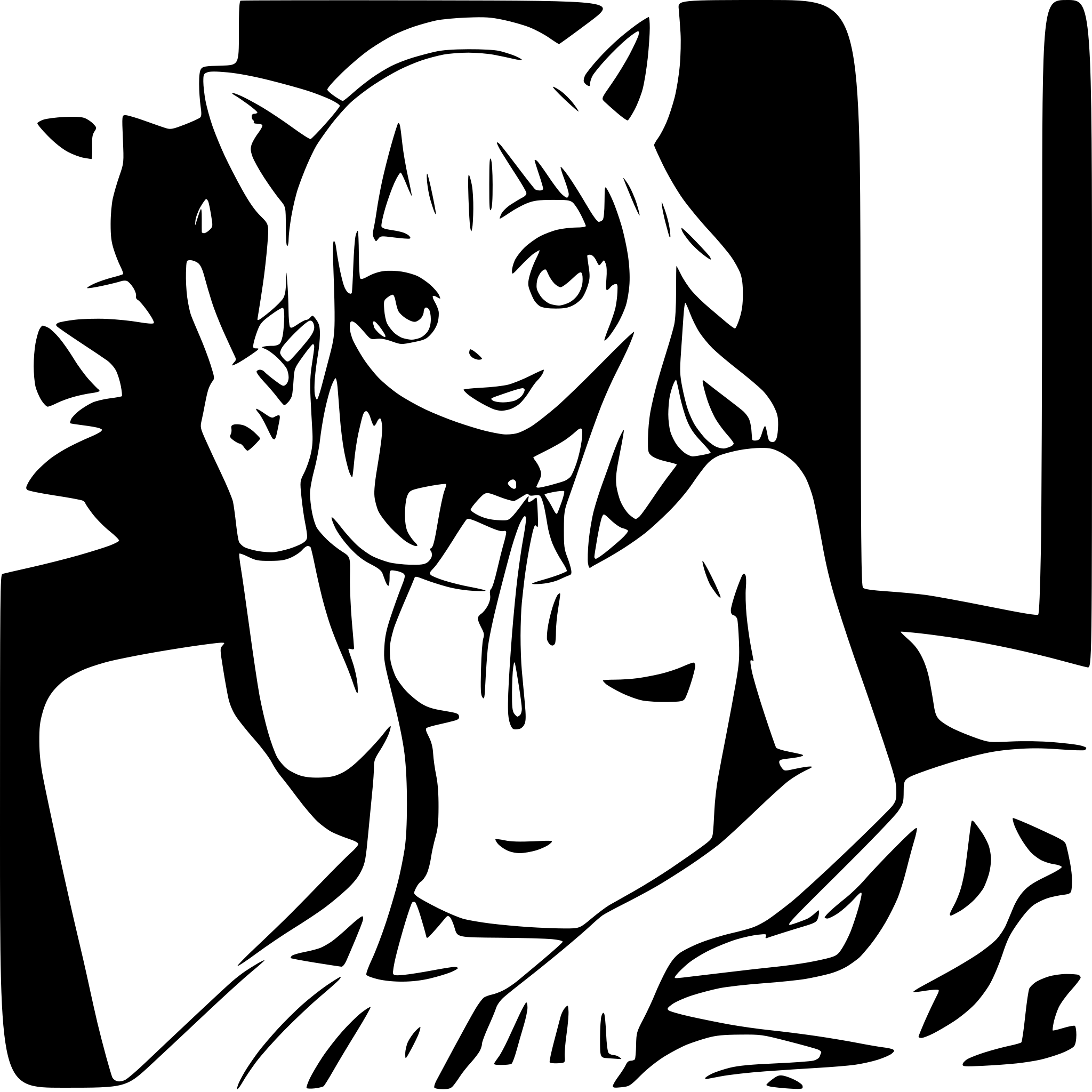 AI-generated SVG of 'lounging catgirl'