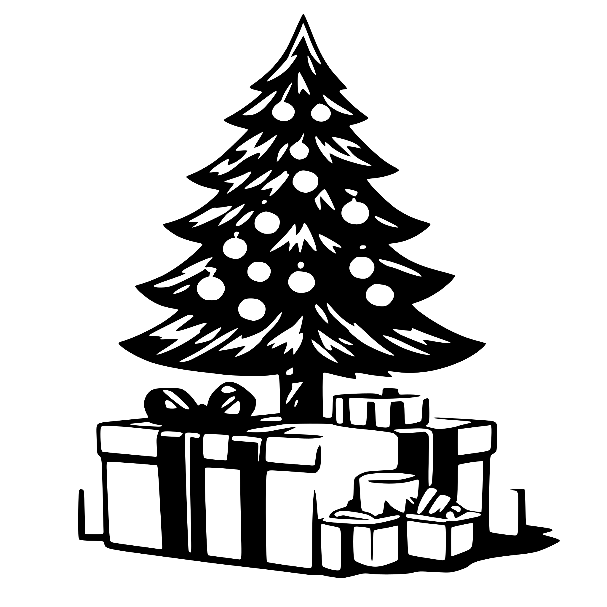 AI-generated SVG of 'gift under the christmas tree'
