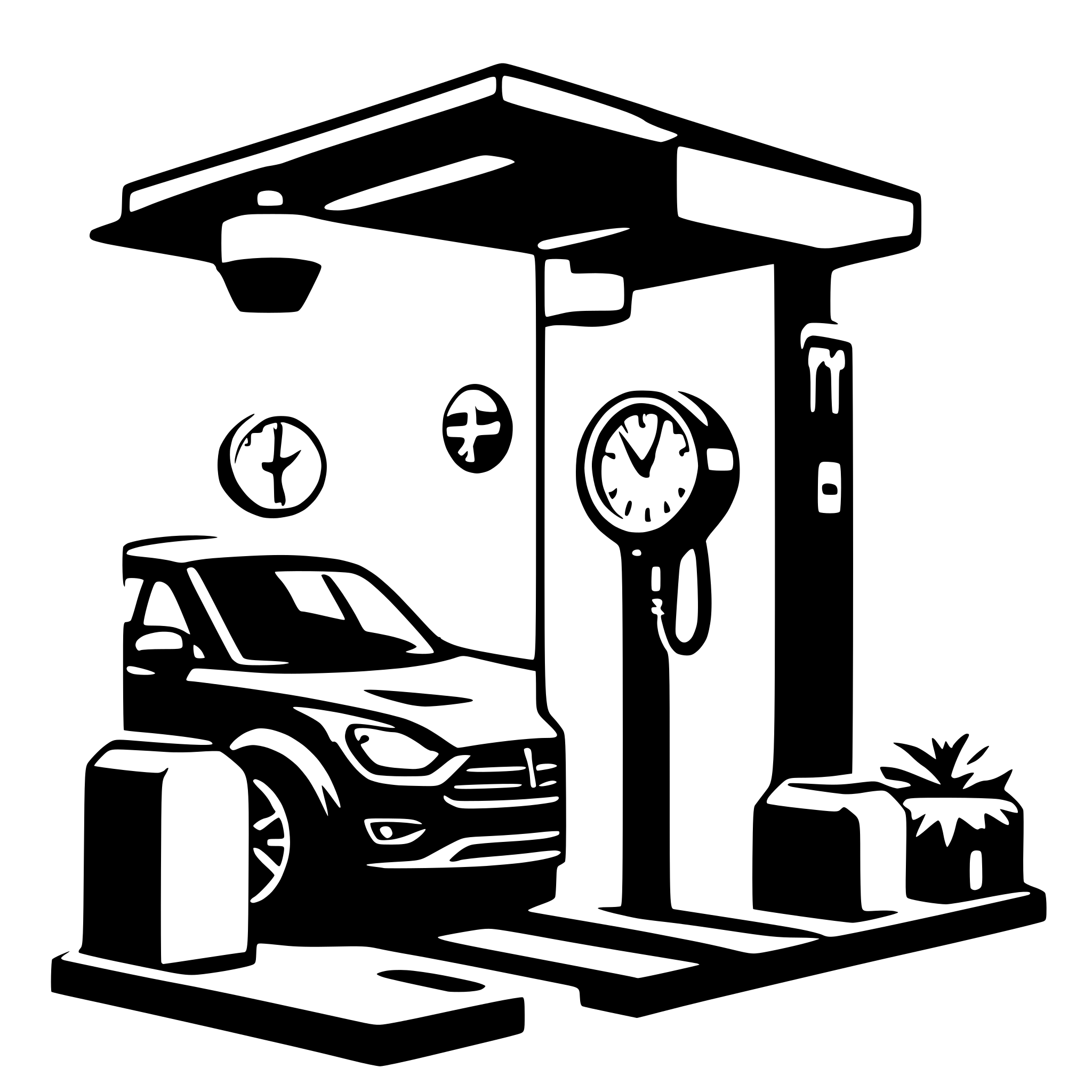 AI-generated SVG of a an EV charging station, a wrench and a clock AI-generated SVG of a an EV charging station, a wrench and a clock
