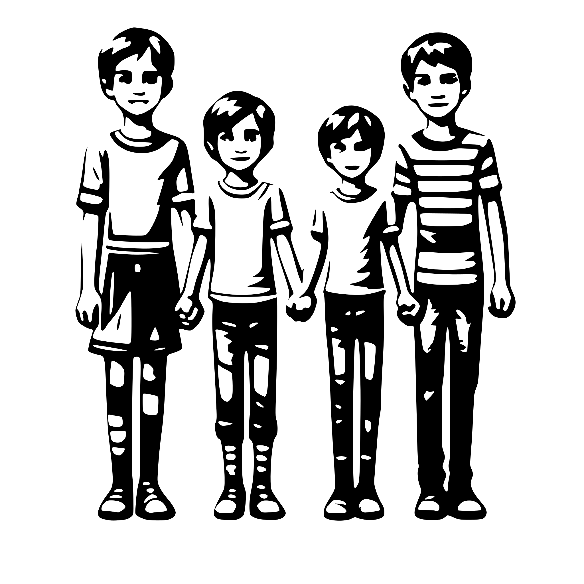 AI-generated SVG of a boys forming a line and holding hands