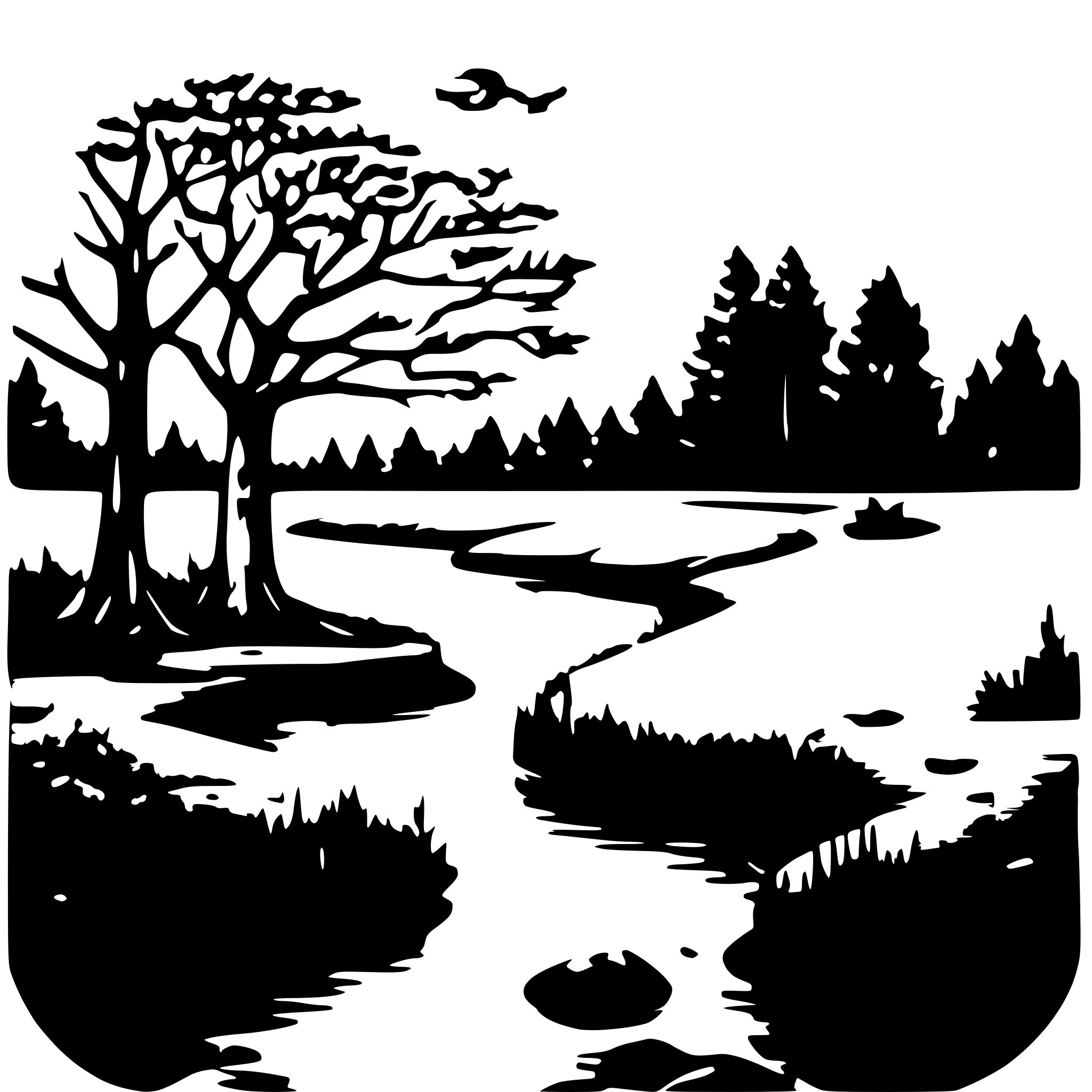 AI-generated SVG of a Hirsch am Teich mit wald