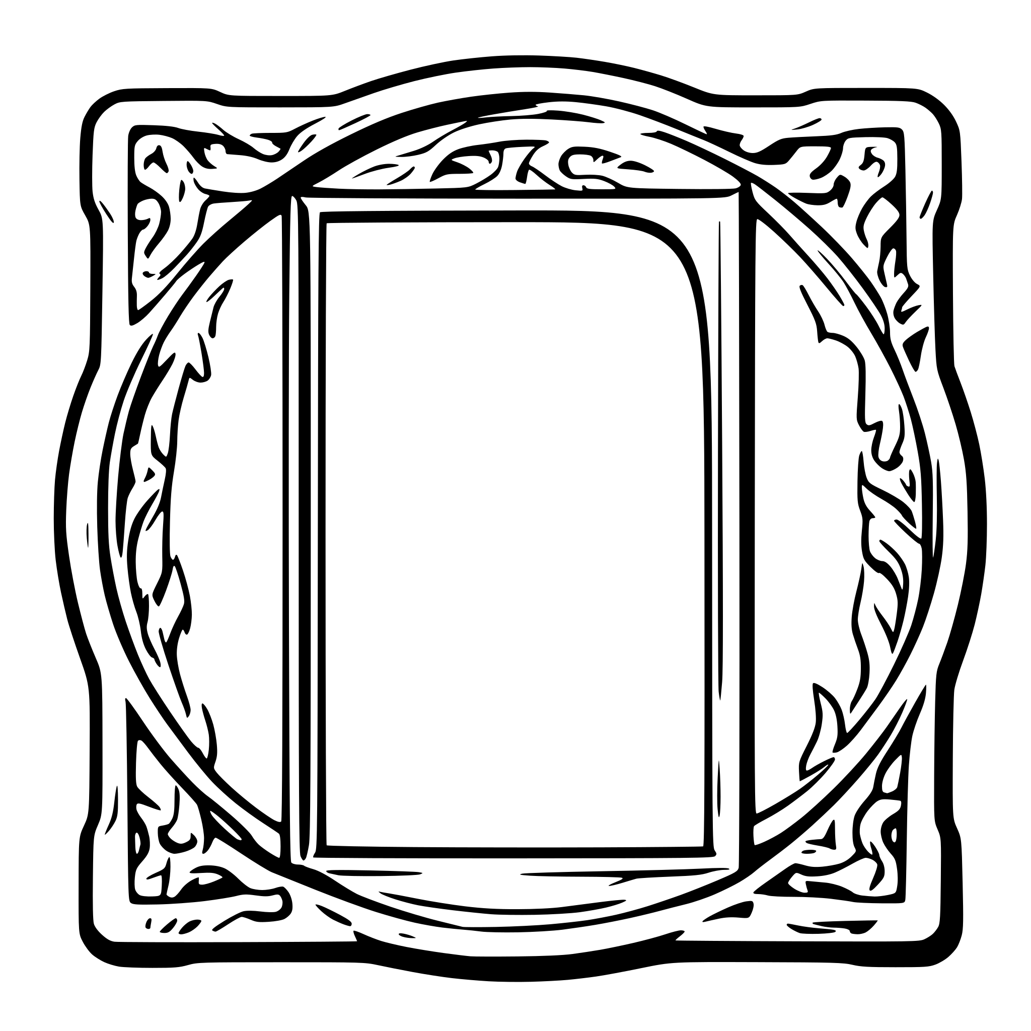 AI-generated SVG of 'A single standalone fantasy-style UI frame for a DnD 5e tabletop game. The frame consists only of its decorative borders, leaving the entire interior completely empty with a solid white background. It is a well-defined, self-contained element designed for easy extraction and placement in a user interface. The aesthetic is medieval, featuring carved dark wood, aged parchment textures, ornate gold trims, and softly glowing arcane runes.  The frame has precise, clearly defined edges with no overlap'