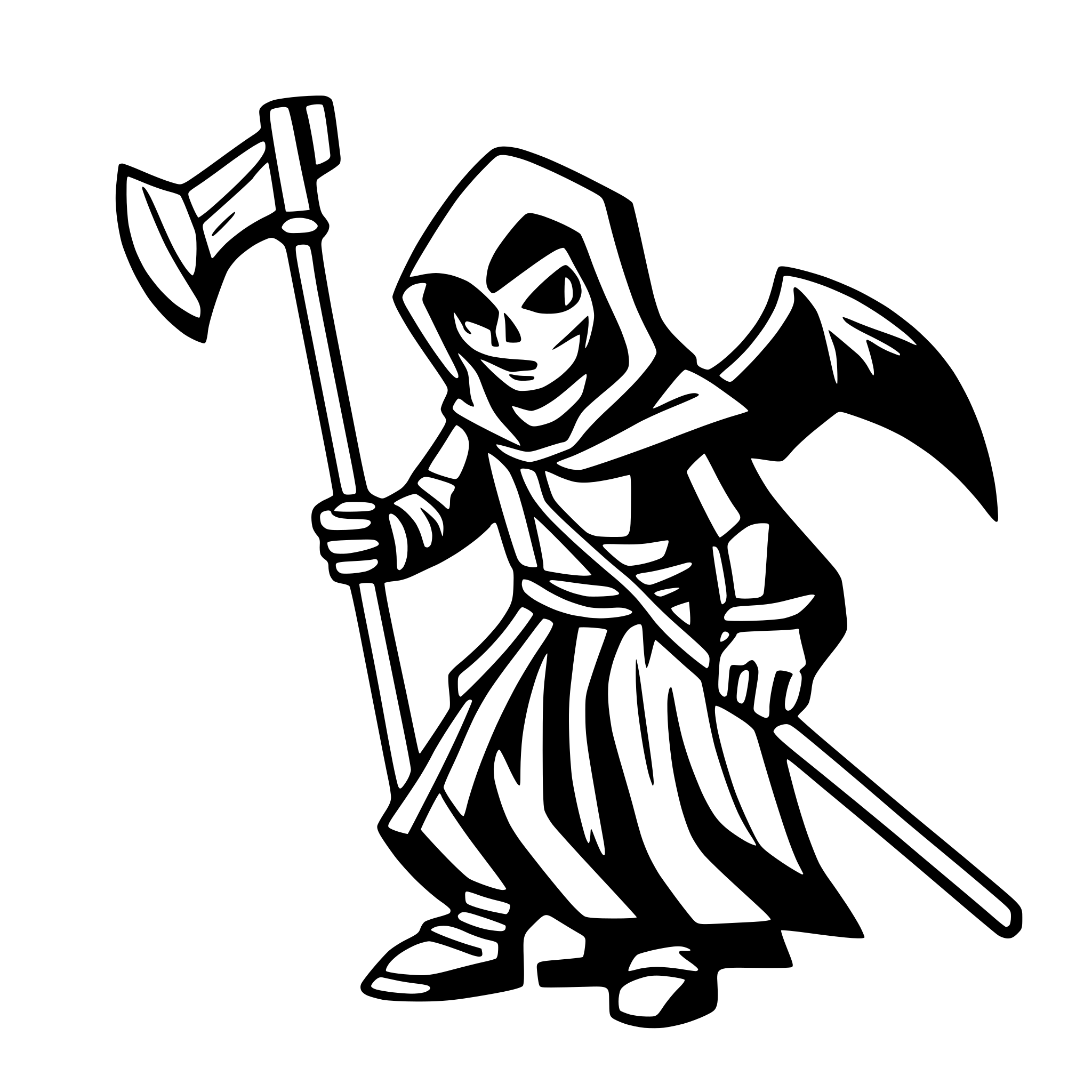 AI-generated SVG of a Flying Grim Reaper with scythe