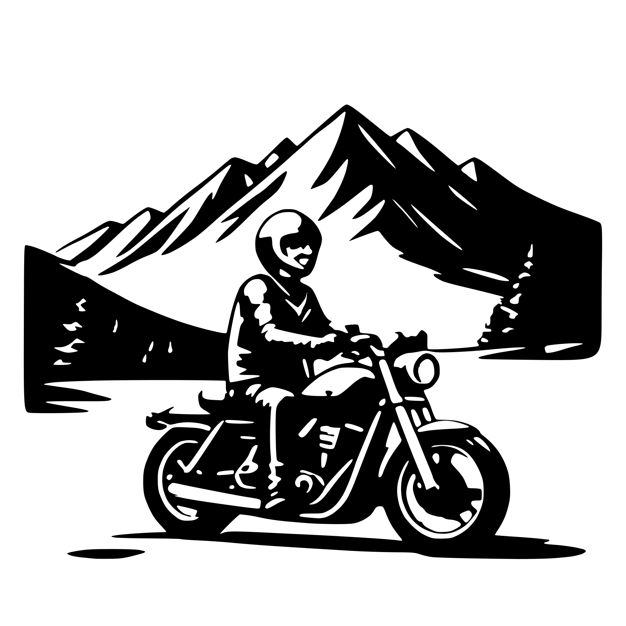 AI-generated SVG of a mountain and motorcycle