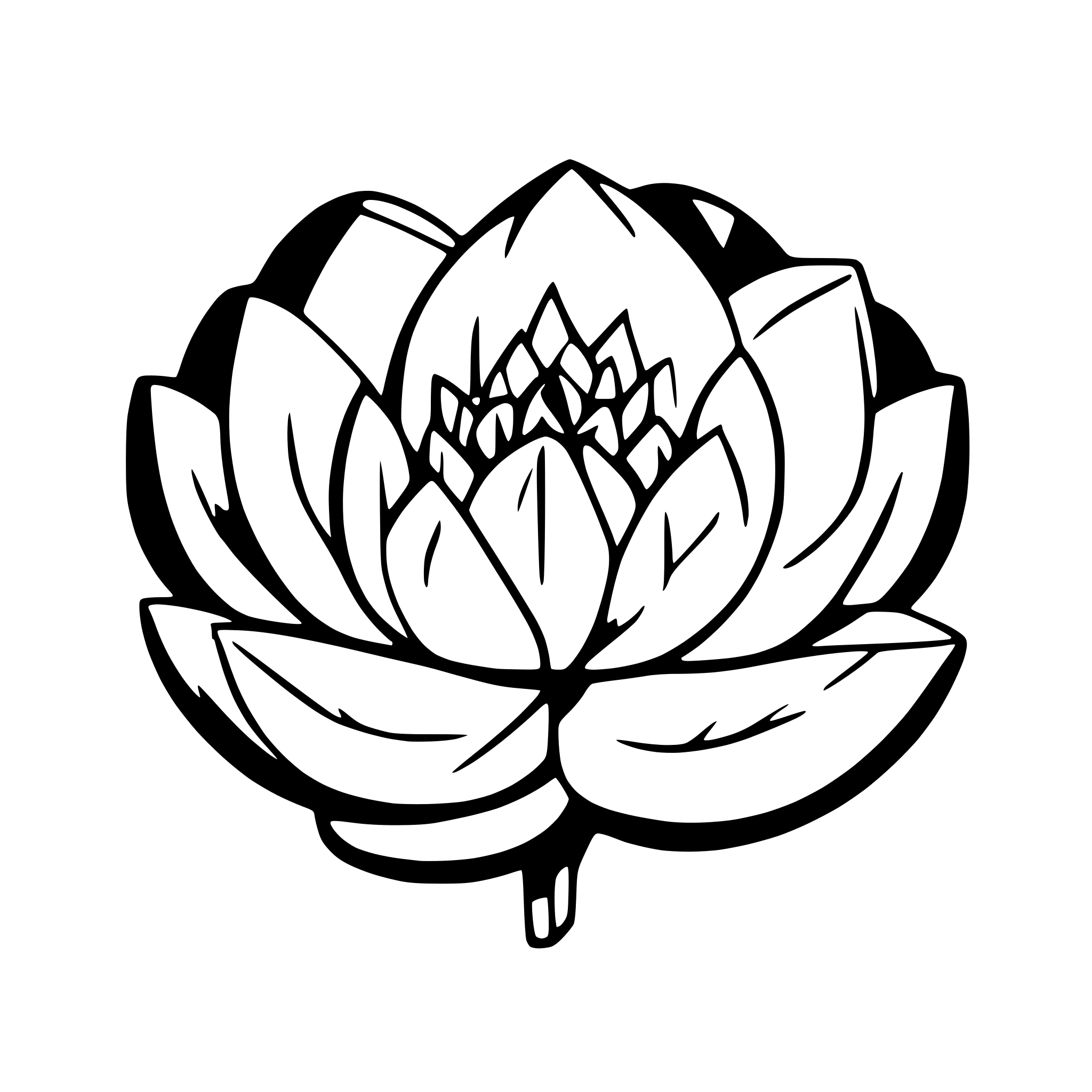 AI-generated SVG of 'mandala, lotus flower'