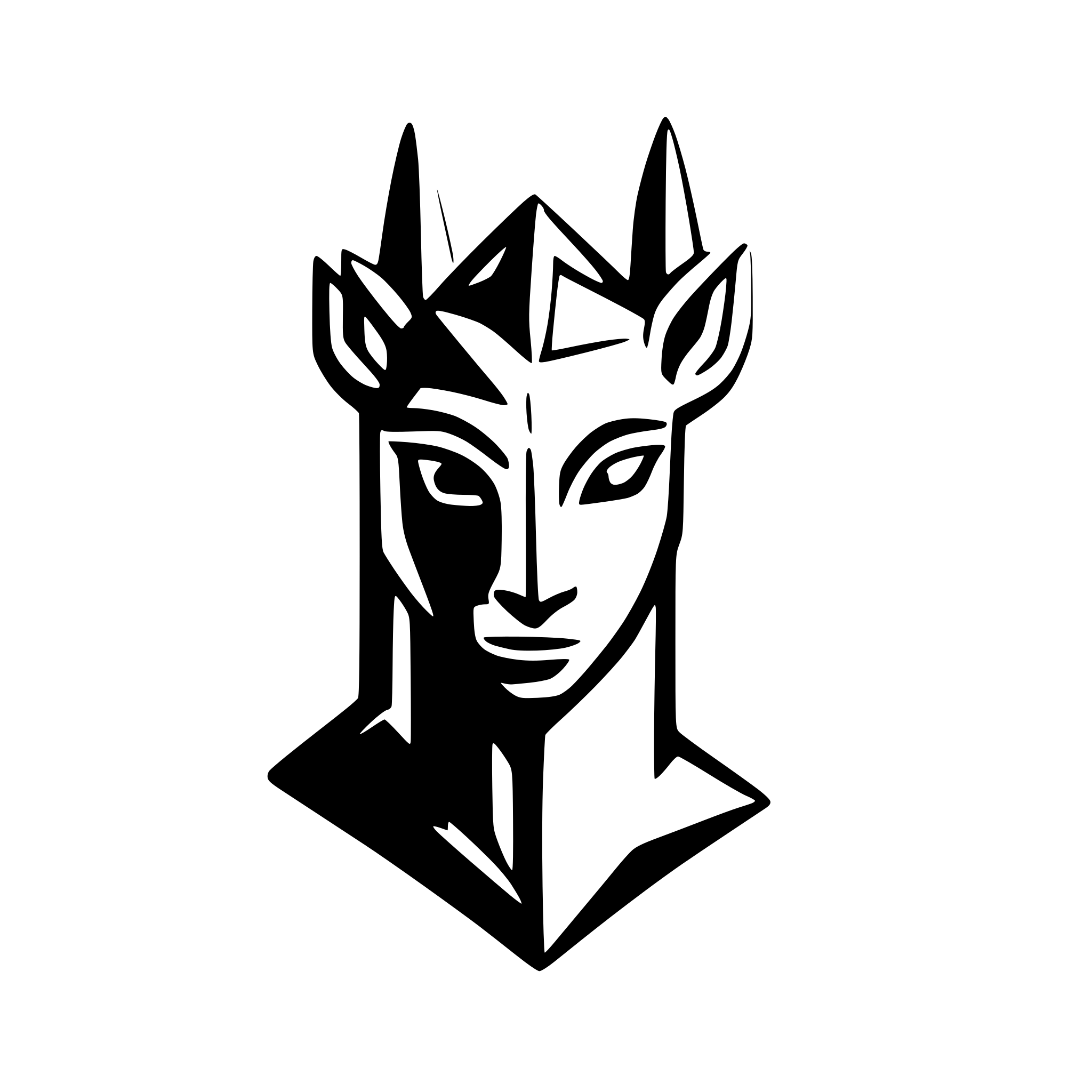 AI-generated SVG of 'symmetric lama head'