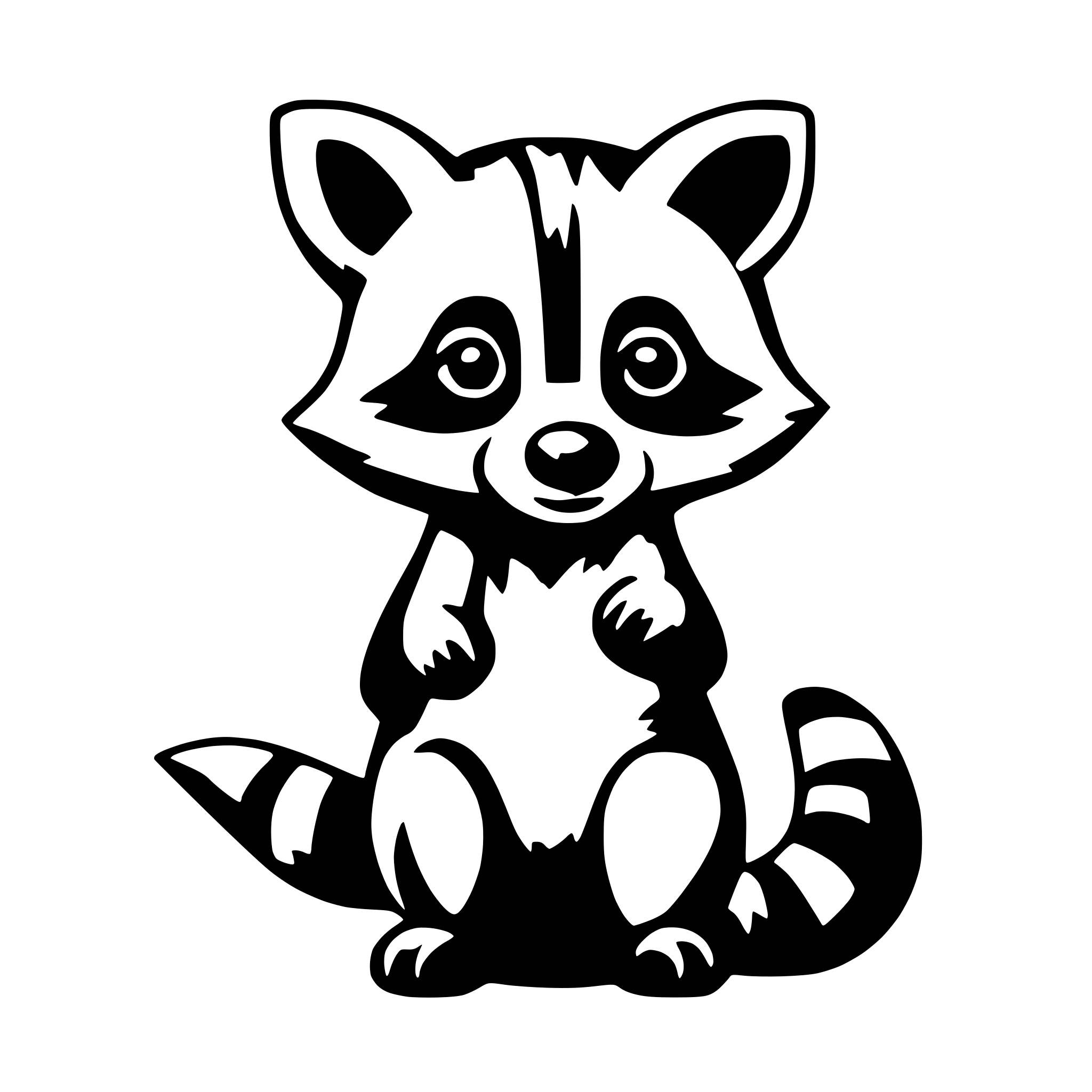 AI-generated SVG of 'cute raccoon cartoon'