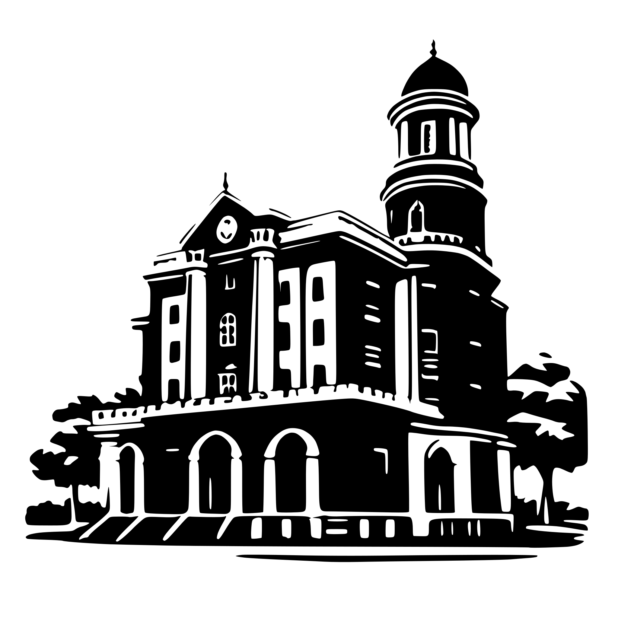 AI-generated SVG of 'anna university red building outline,as it is'