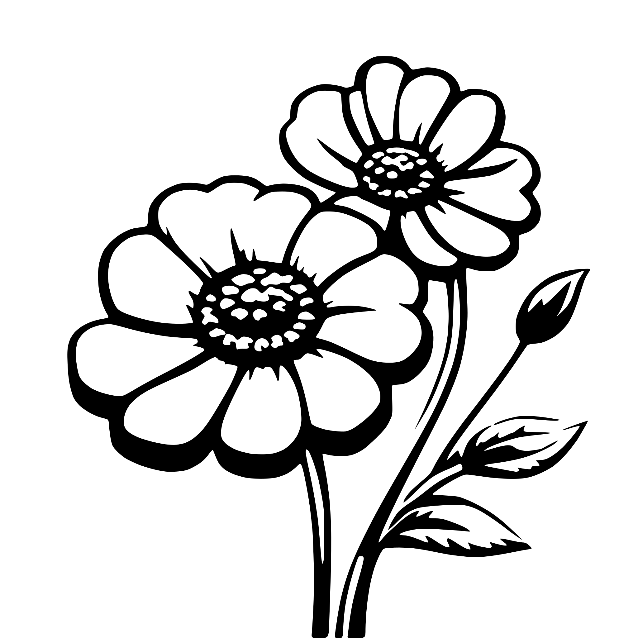 AI-generated SVG of a simple flowers swirtl