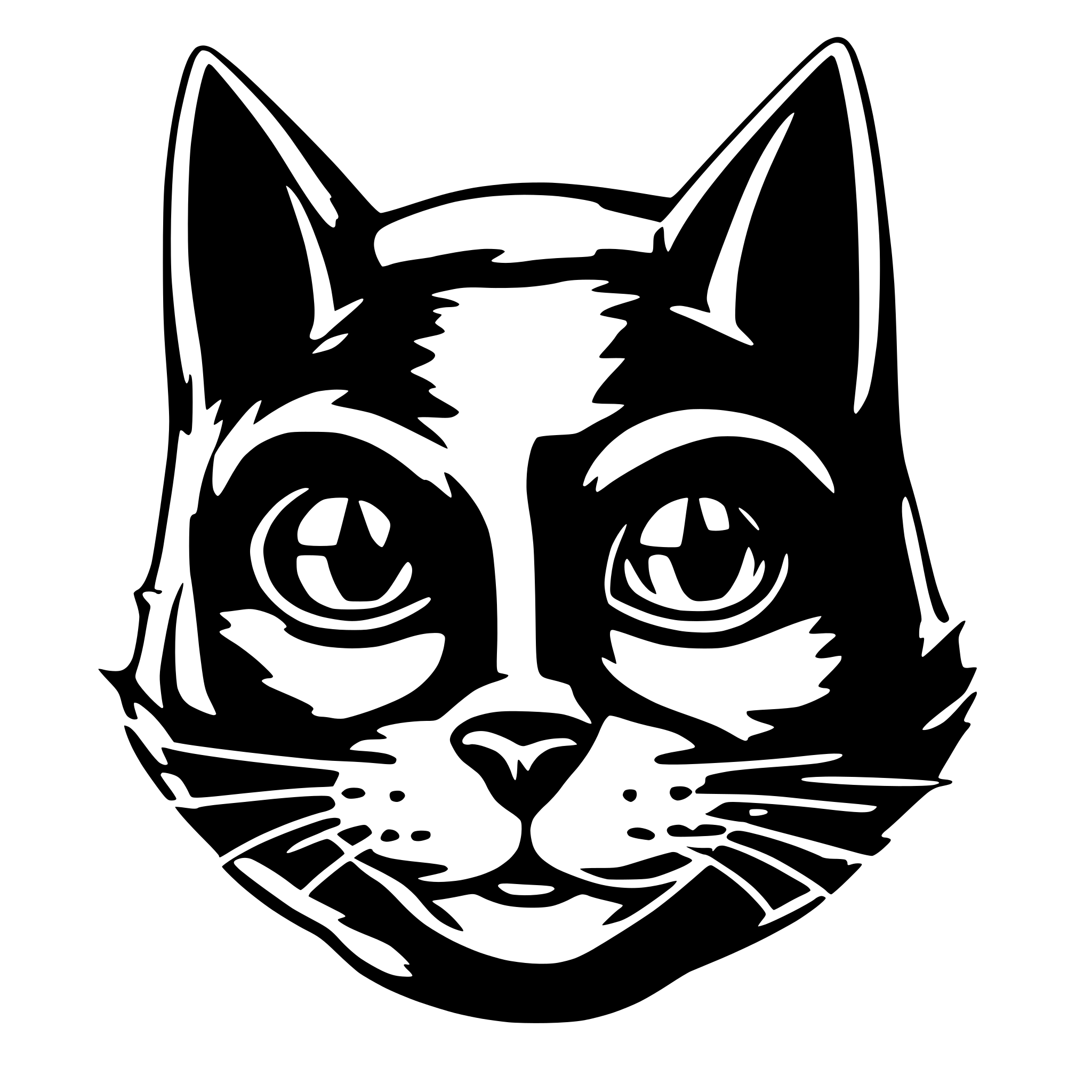 AI-generated SVG of 'Cat batmam with mask'