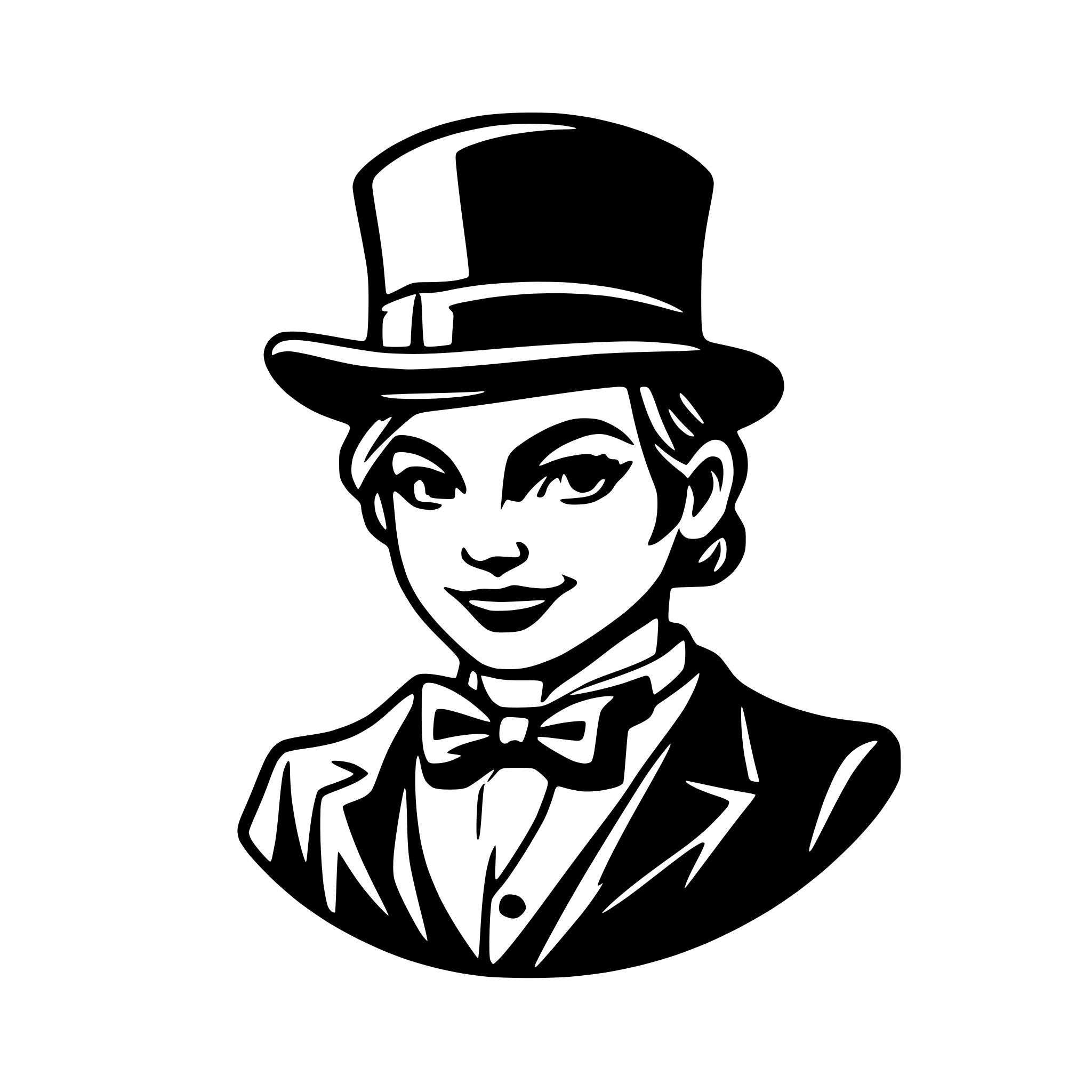 AI-generated SVG of a the hand that removes the hat and bow tie