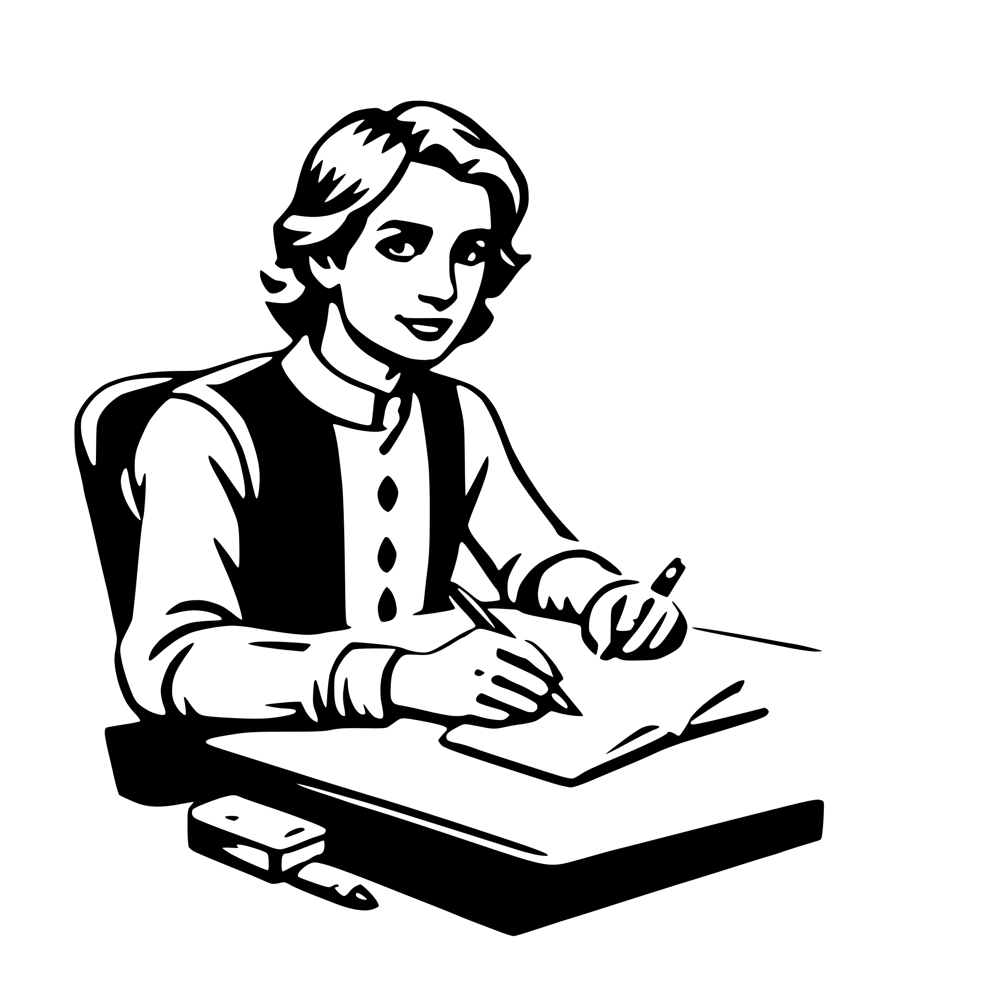 AI-generated SVG of a writer