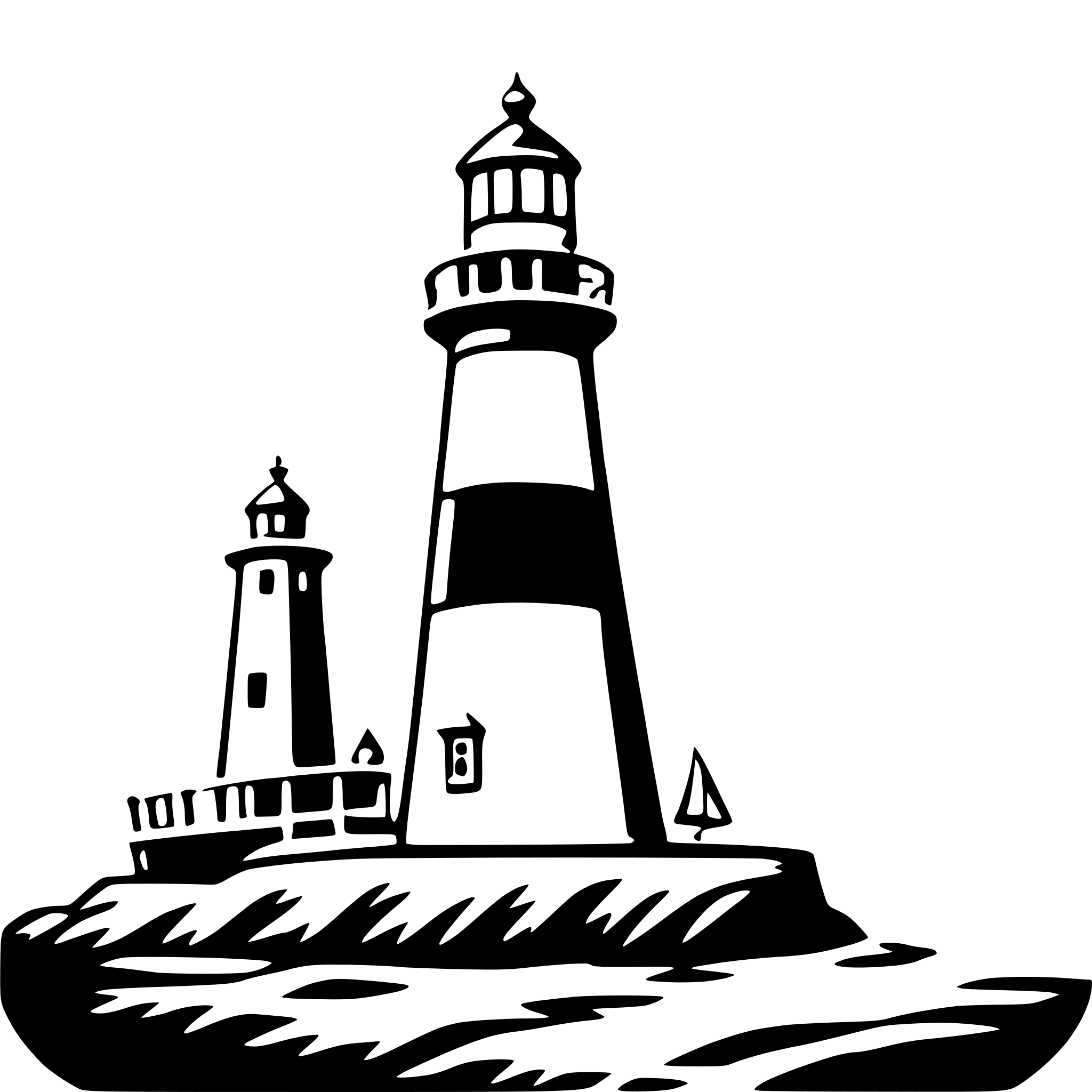 AI-generated SVG of 'sailing past lighthouse'