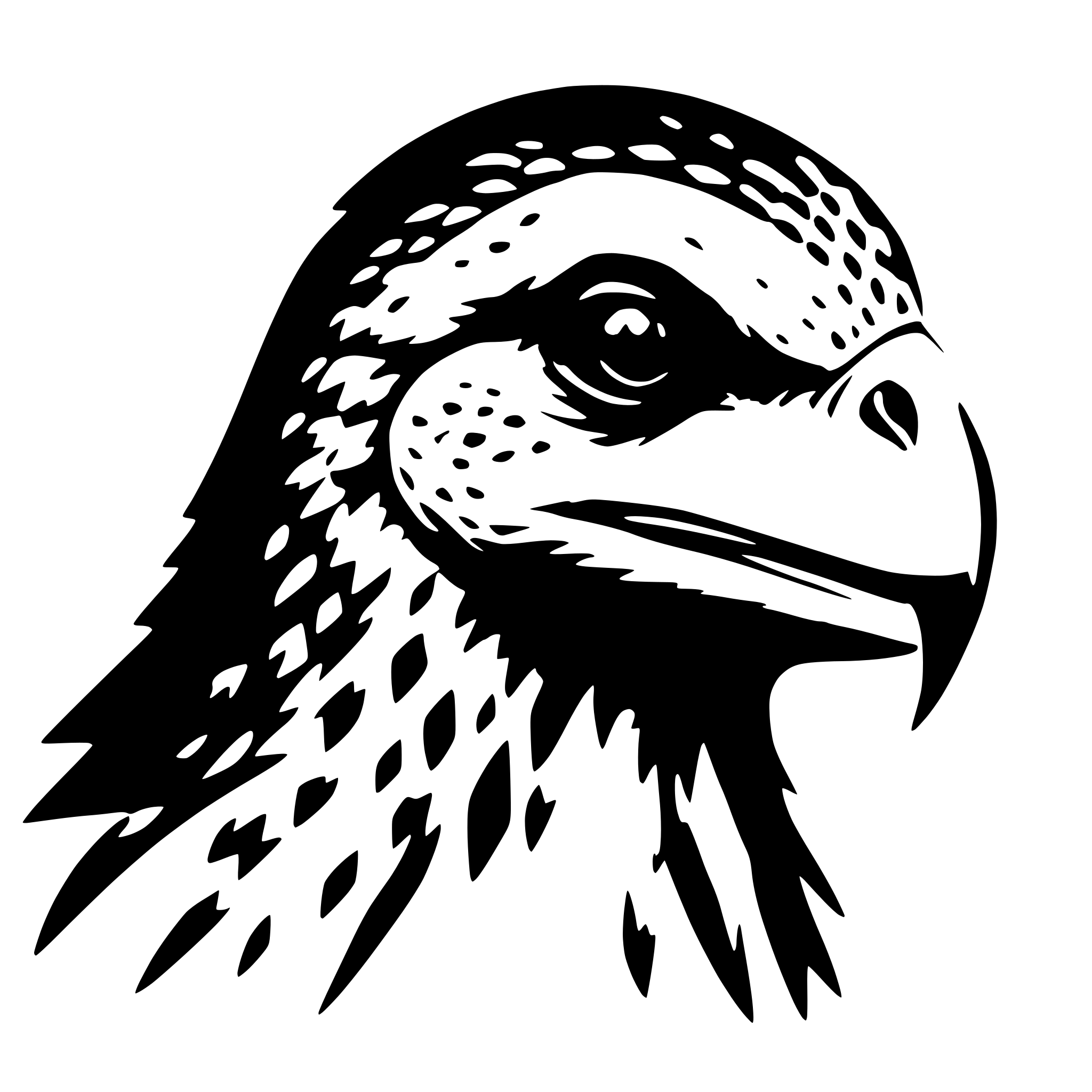 AI-generated SVG of a Head Falcon Dinosaur