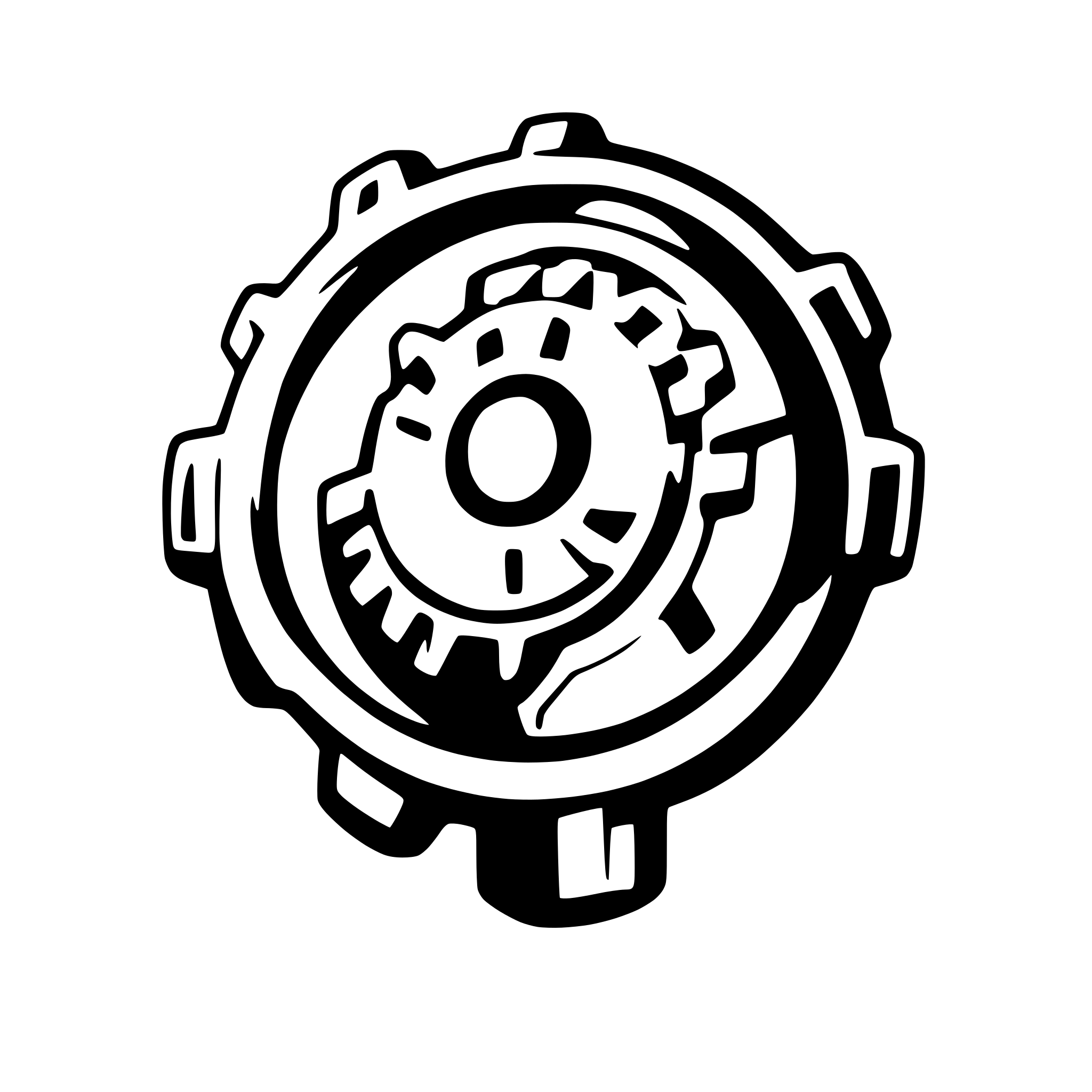 AI-generated SVG of a gear wheel, simple, minimalstic, modern, IT, 2D, plain, globe, cooperation, proffesional, logo