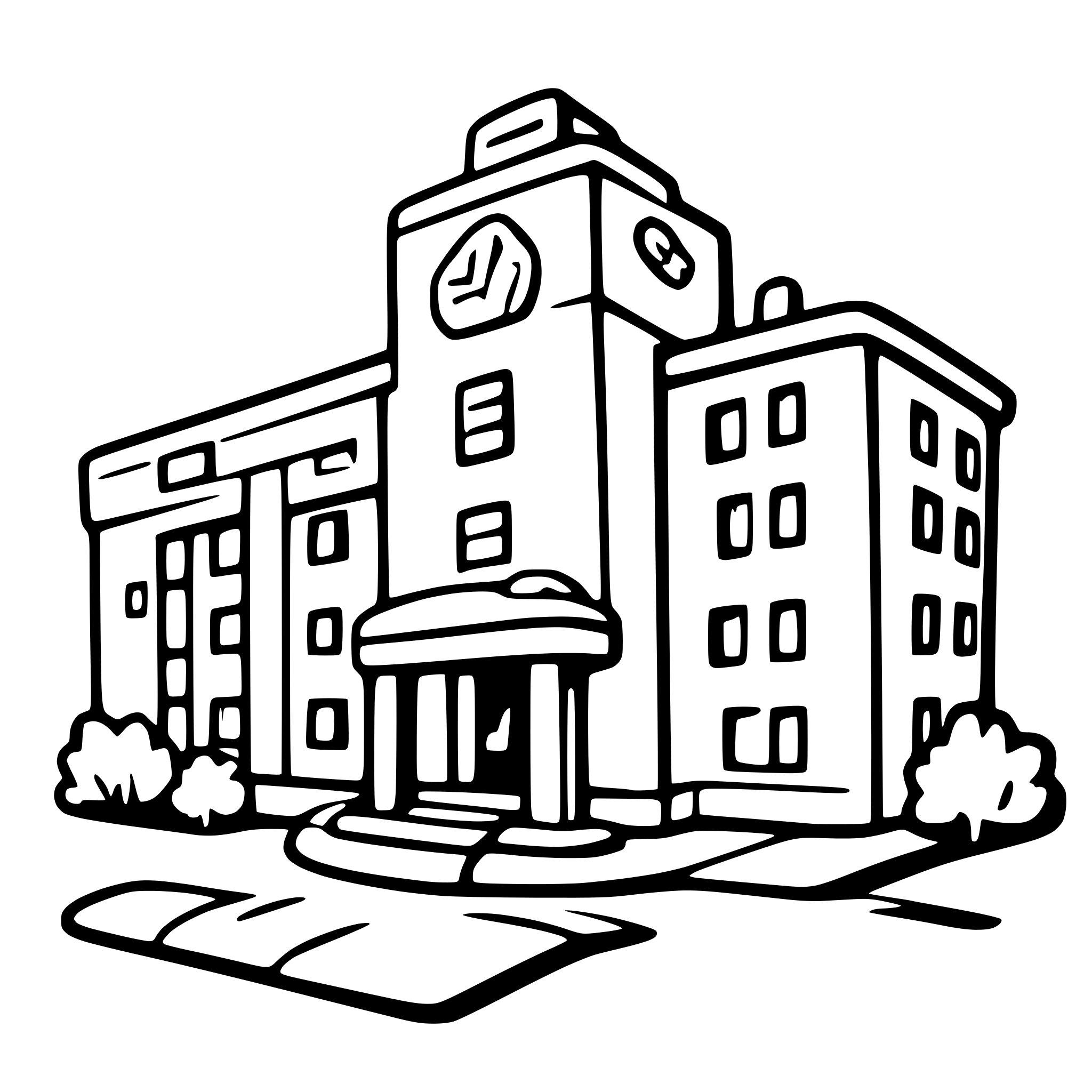 AI-generated SVG of a bulding of hospital
