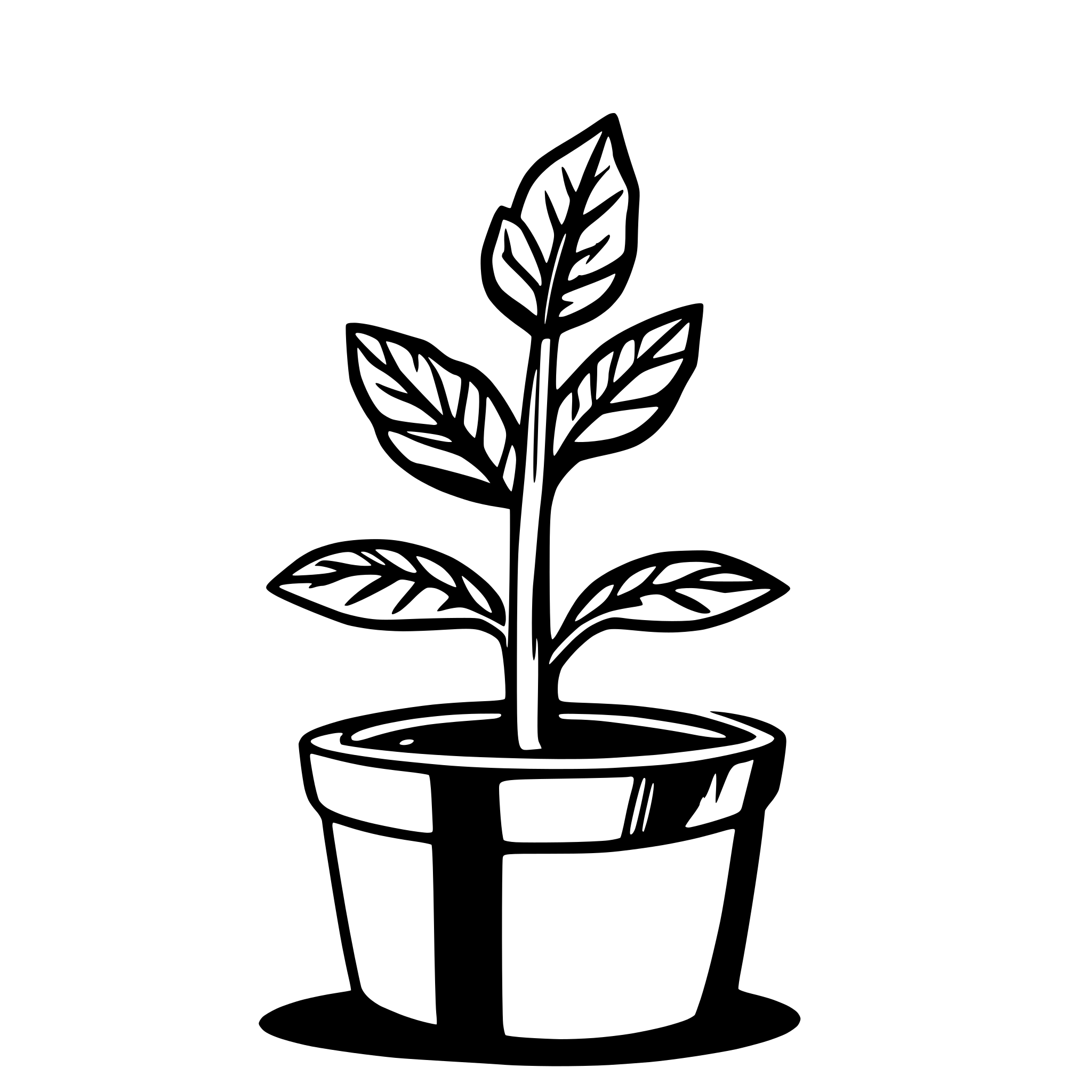 AI-generated SVG of 'a small cannabis plantlet with roots showing'