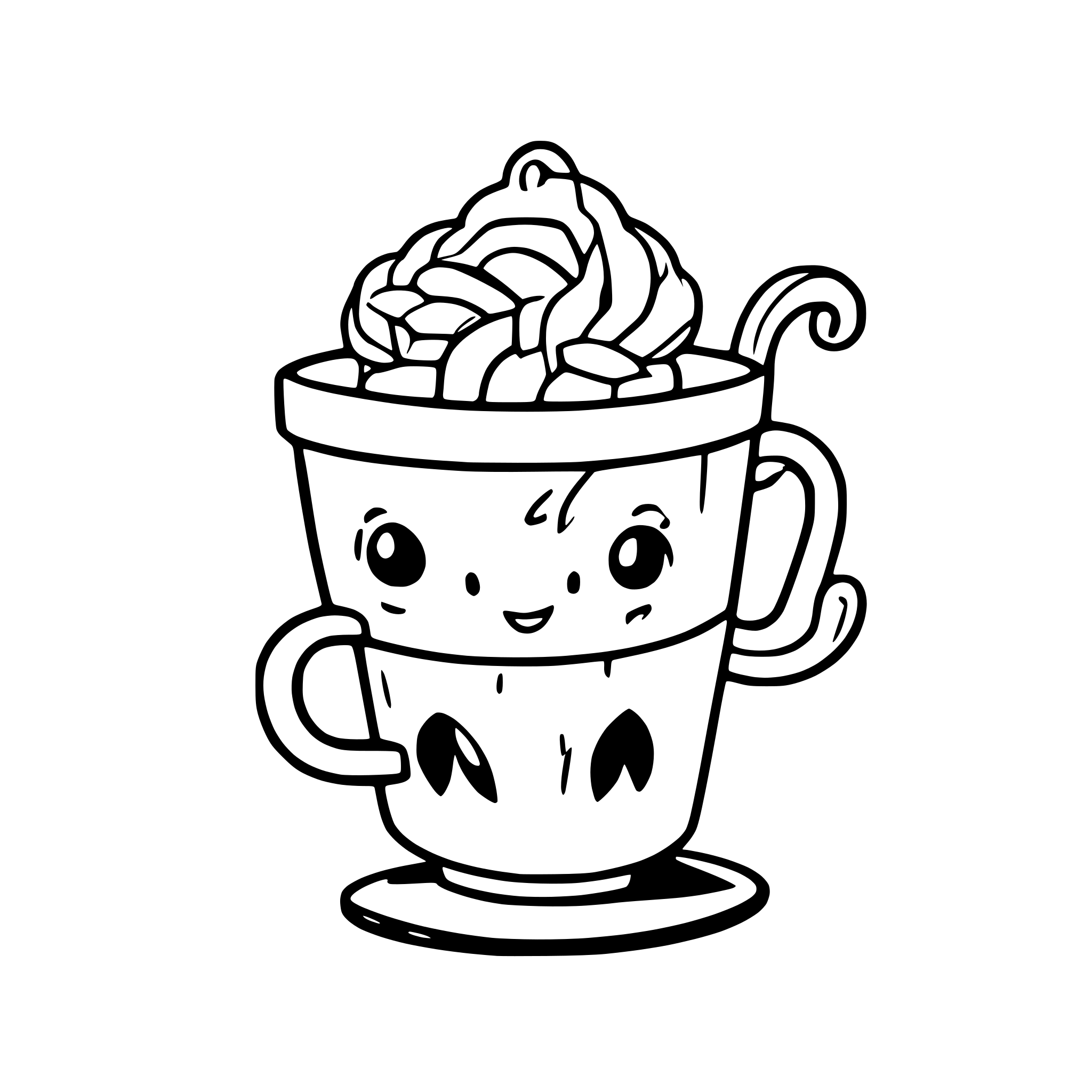 AI-generated SVG of a Nostalgia sun rainbow coffee cup octopus lollipop