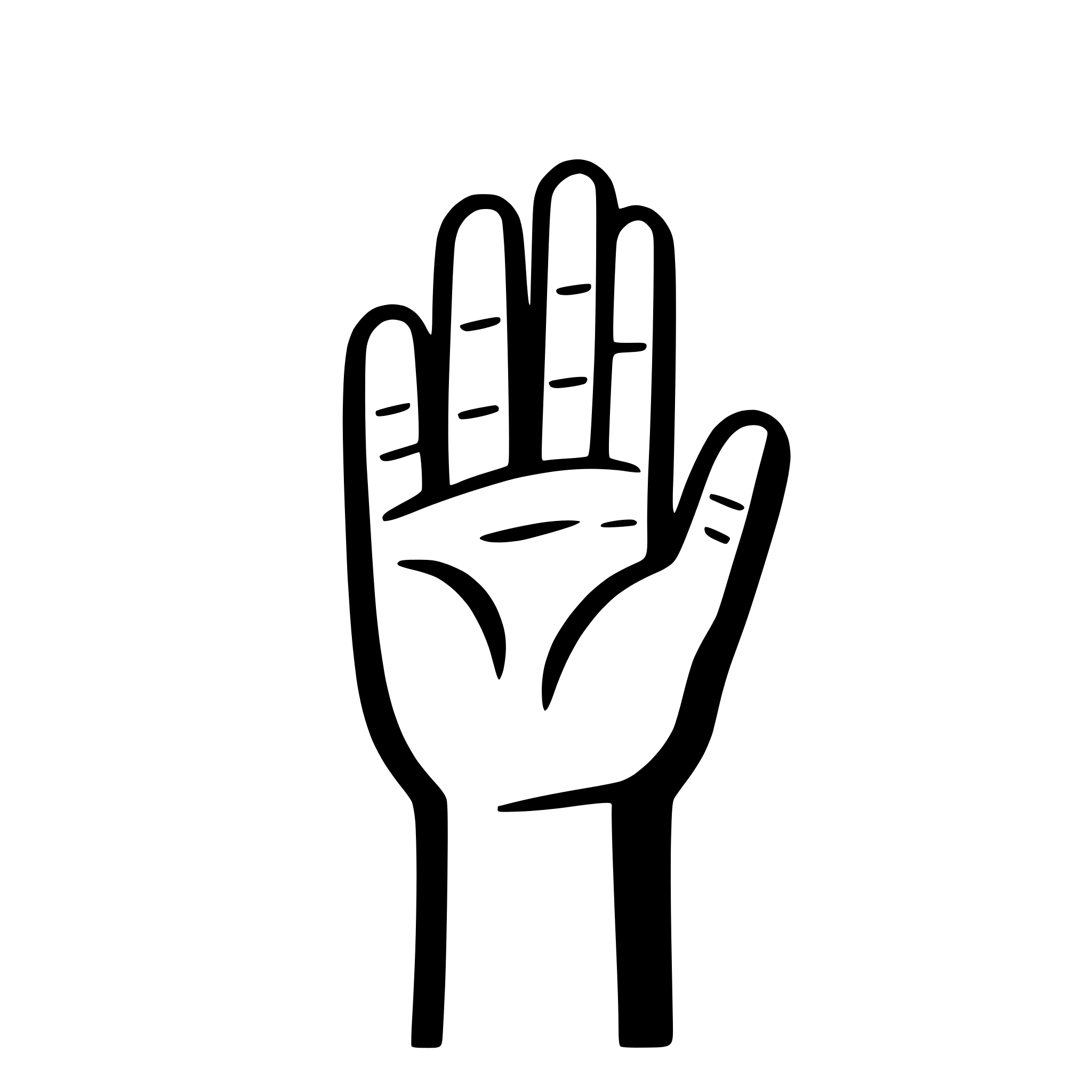 AI-generated SVG of a Sketch left hand, 2D, fingers are not connected to the palm