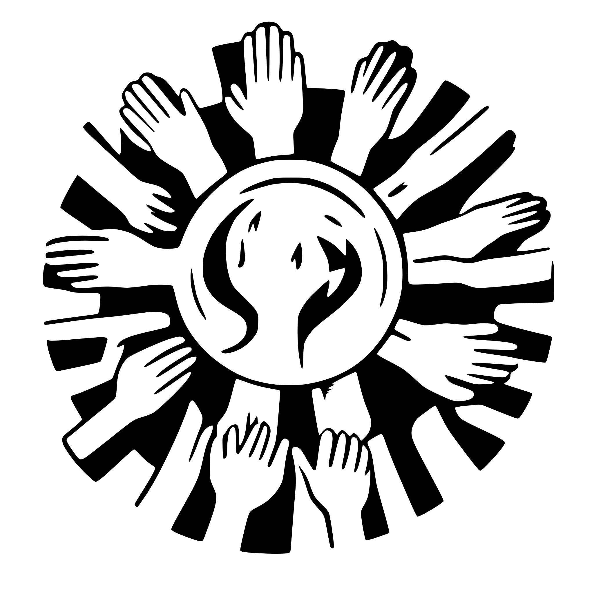 AI-generated SVG of a 12 boys and girls holdng hands