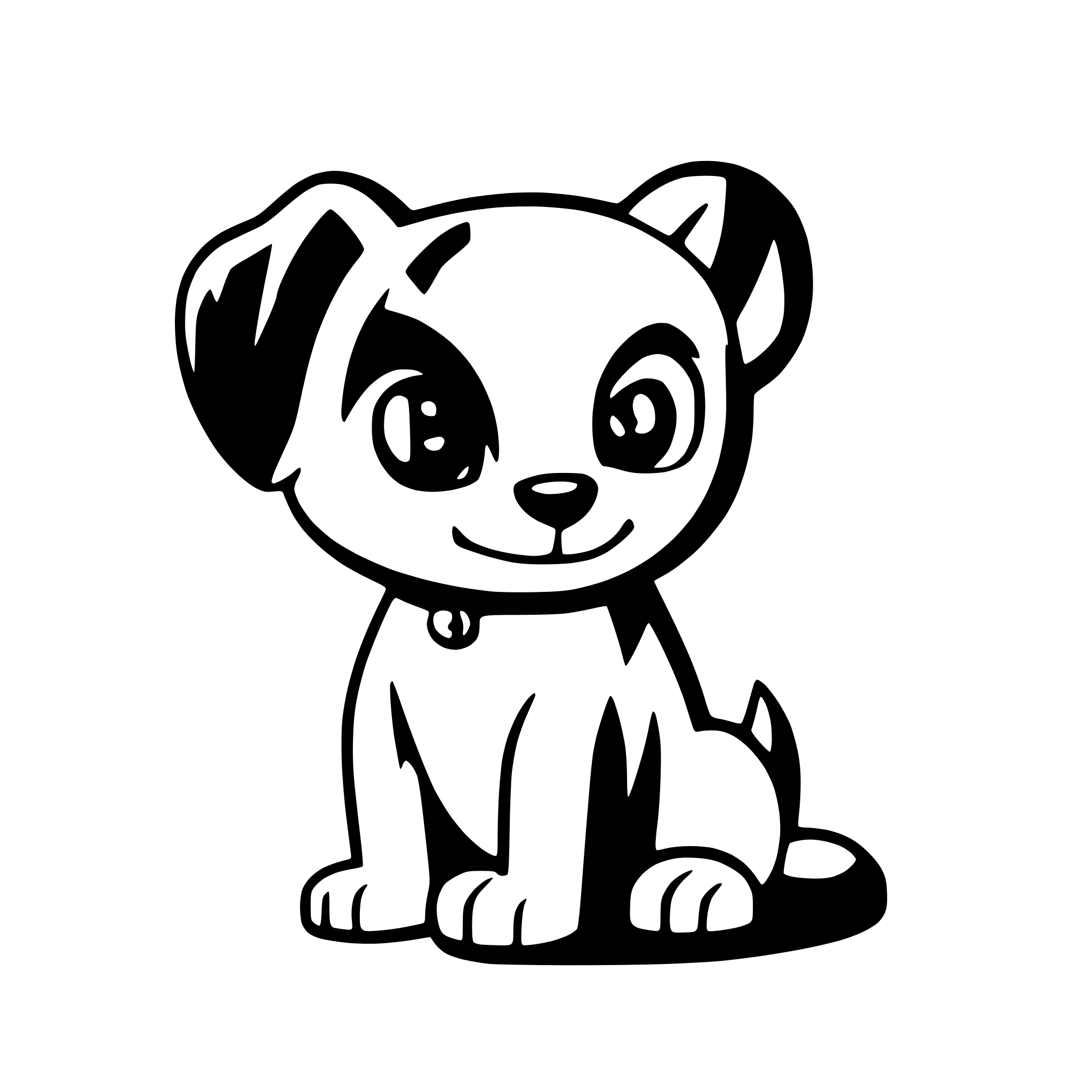 AI-generated SVG of 'cut cartoonish doggie'