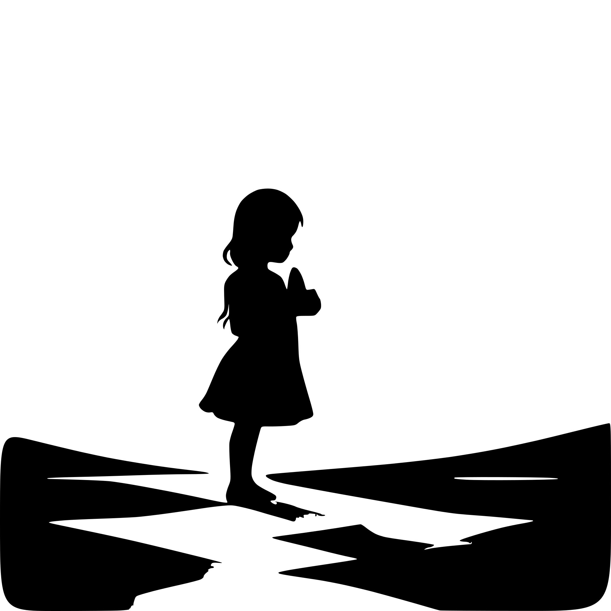 AI-generated SVG of a praying angel little girl with wings kneeling
