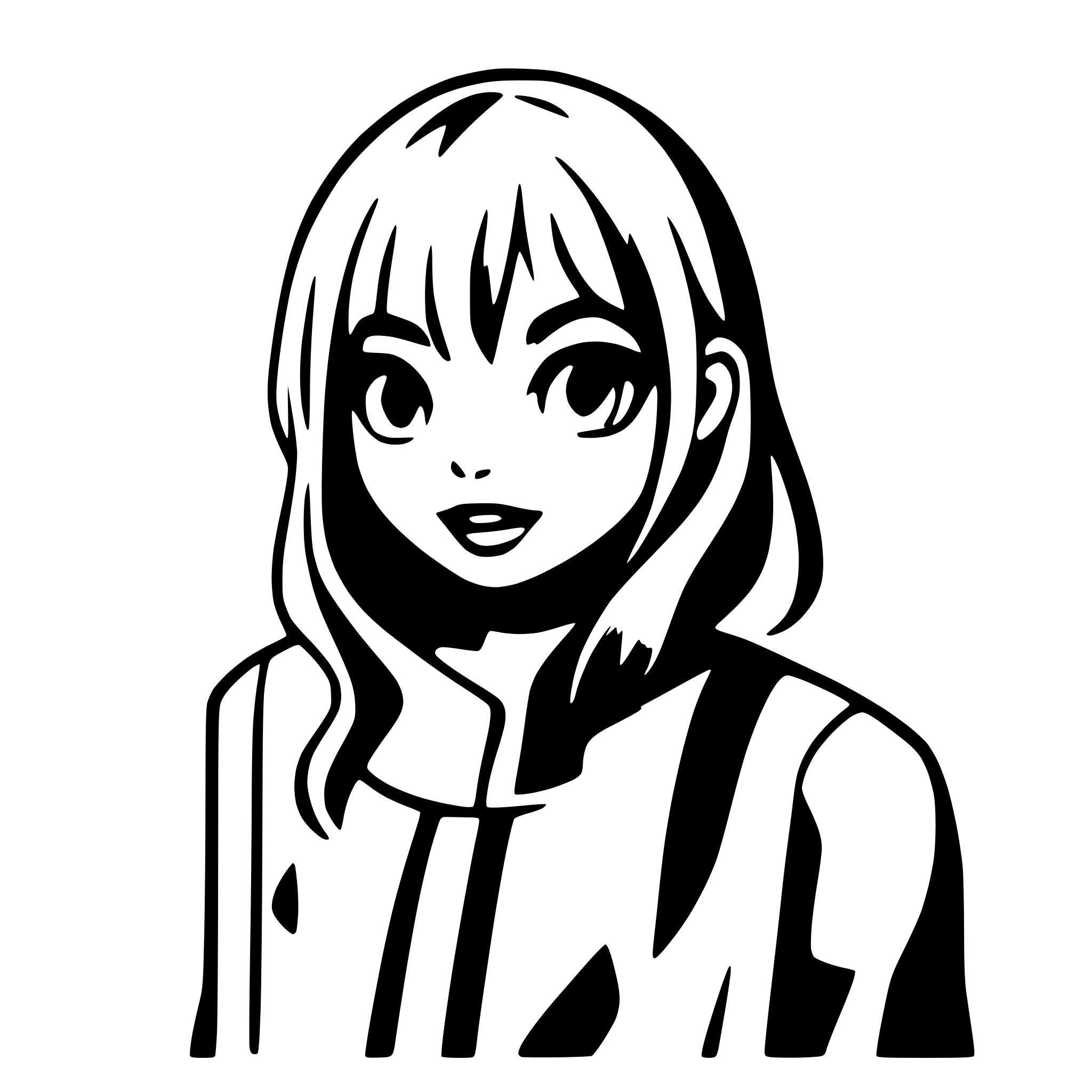 AI-generated SVG of 'anime girl print'