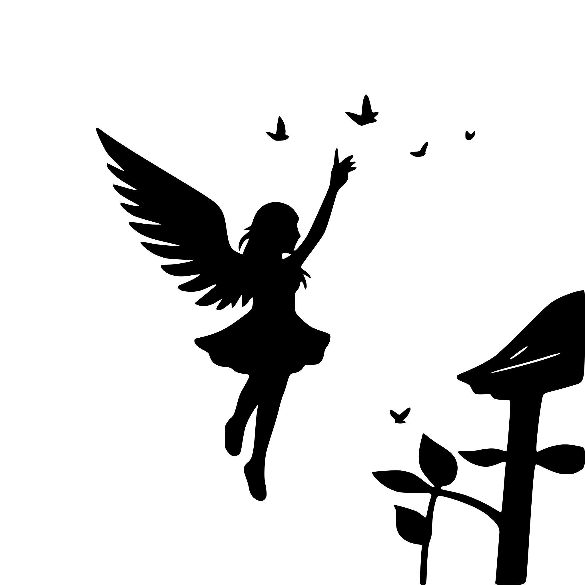 AI-generated SVG of a angle with wings flying in the sky