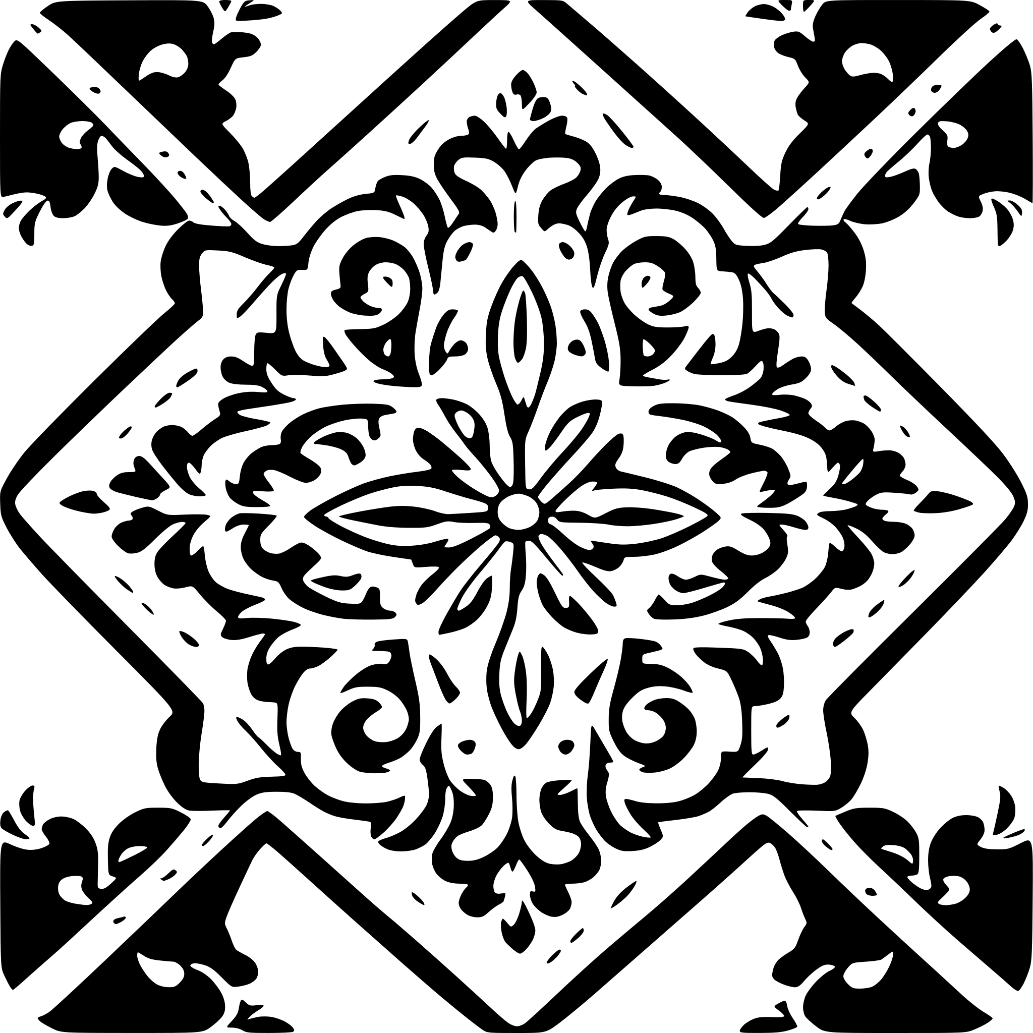 AI-generated SVG of a symmetric talavera tile