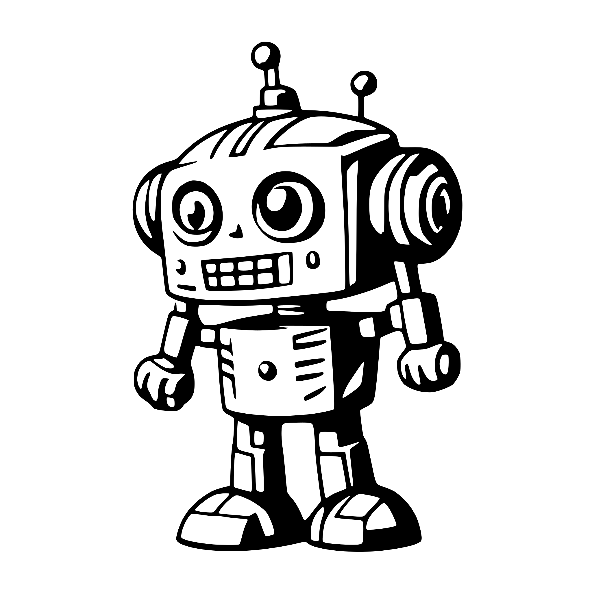 AI-generated SVG of a retro robot representing an llm