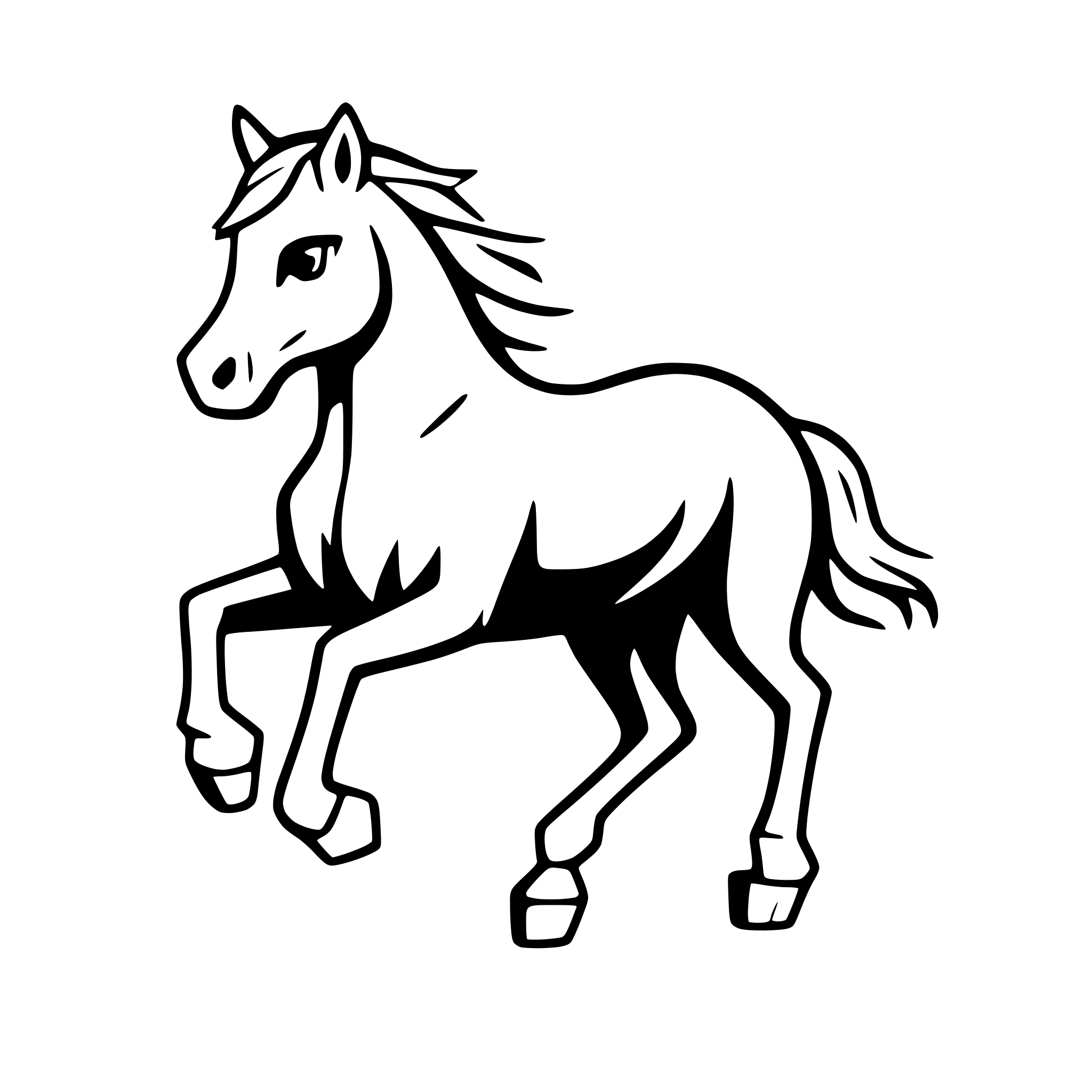 AI-generated SVG of a horse in mid-gallop