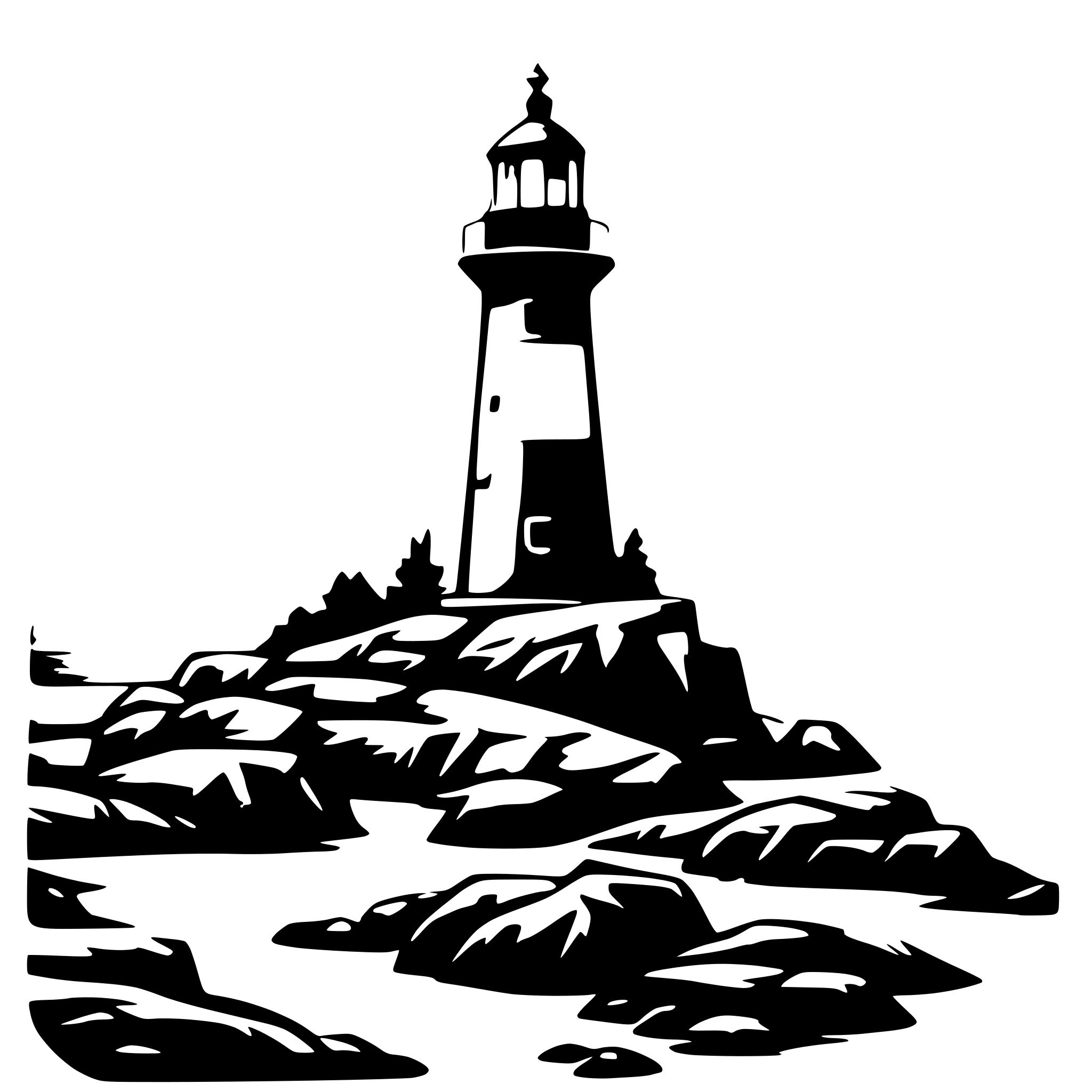 AI-generated SVG of a A lighthouse on a rocky shore
