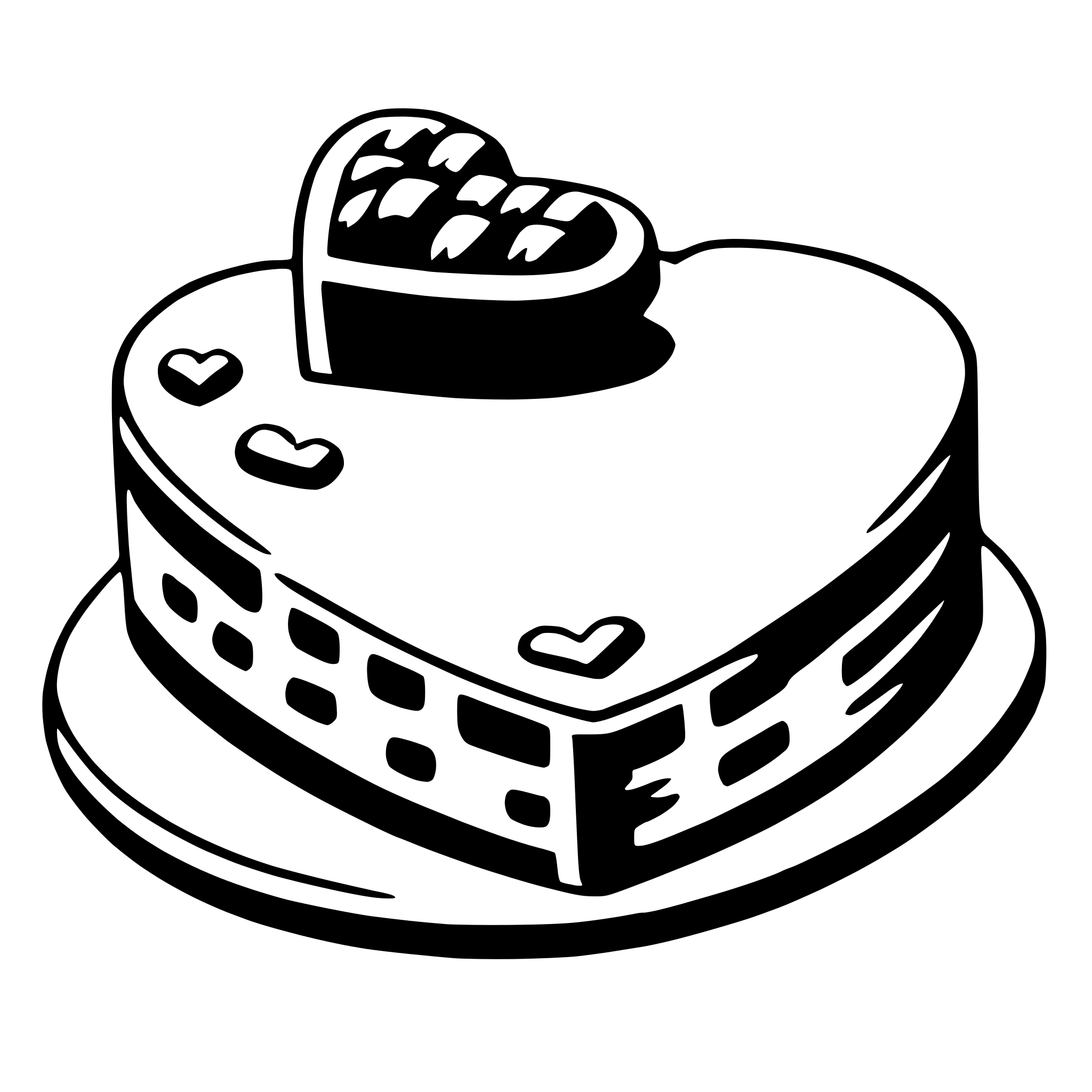 AI-generated SVG of a heart-shaped cake