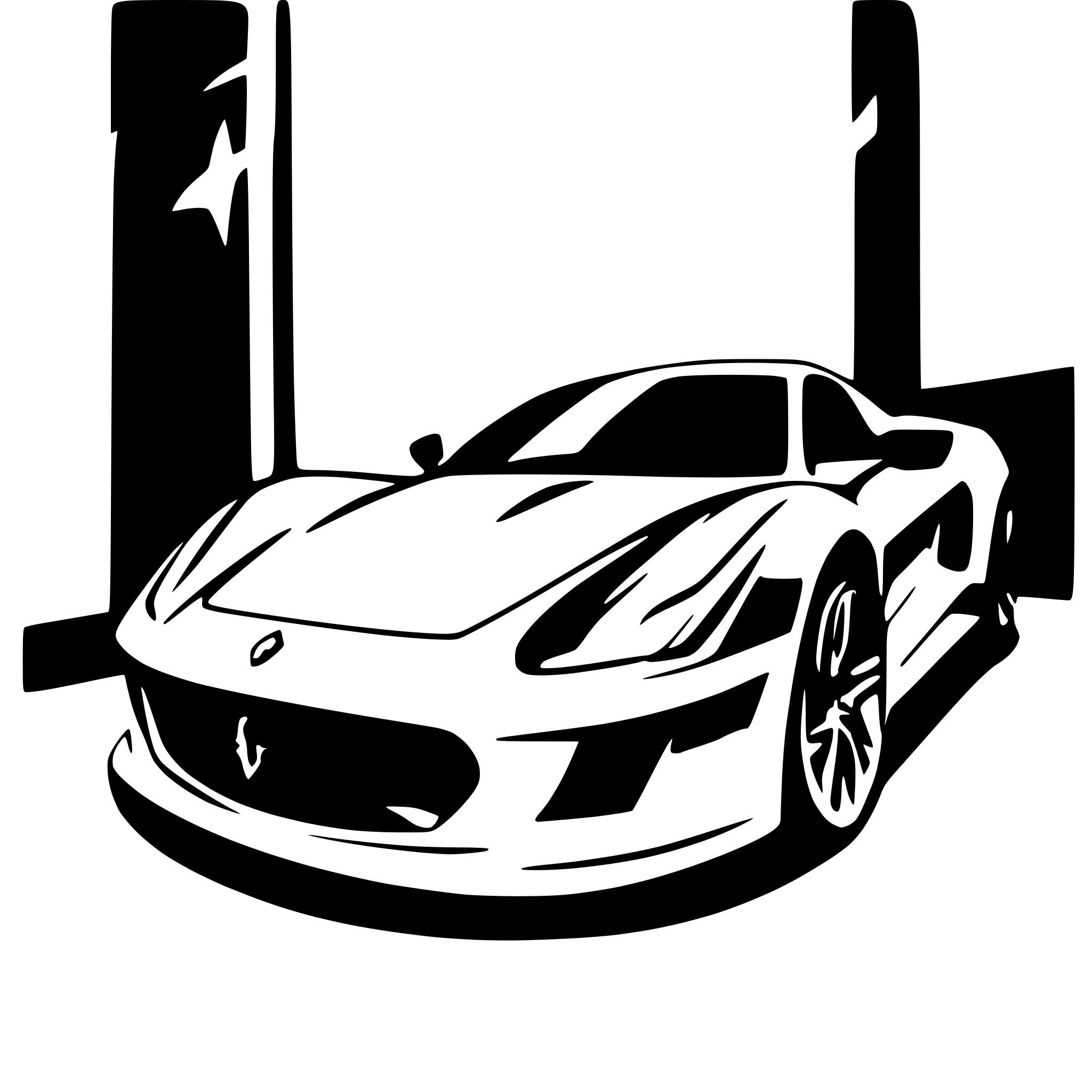 AI-generated SVG of a Ferrari La Ferrari as a drawing to color in. Without Logos.