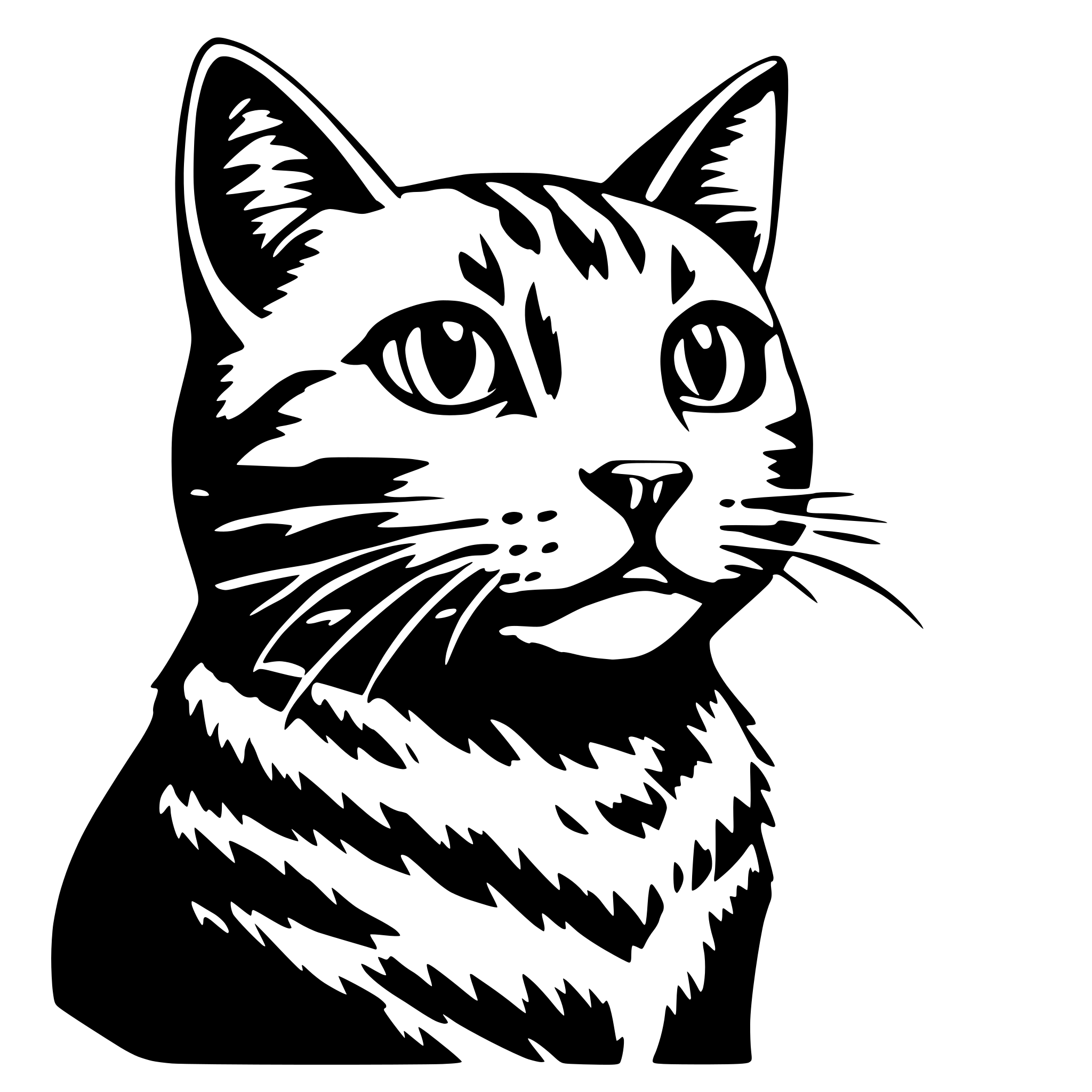 AI-generated SVG of a Cat shooting lasers out of its eyes