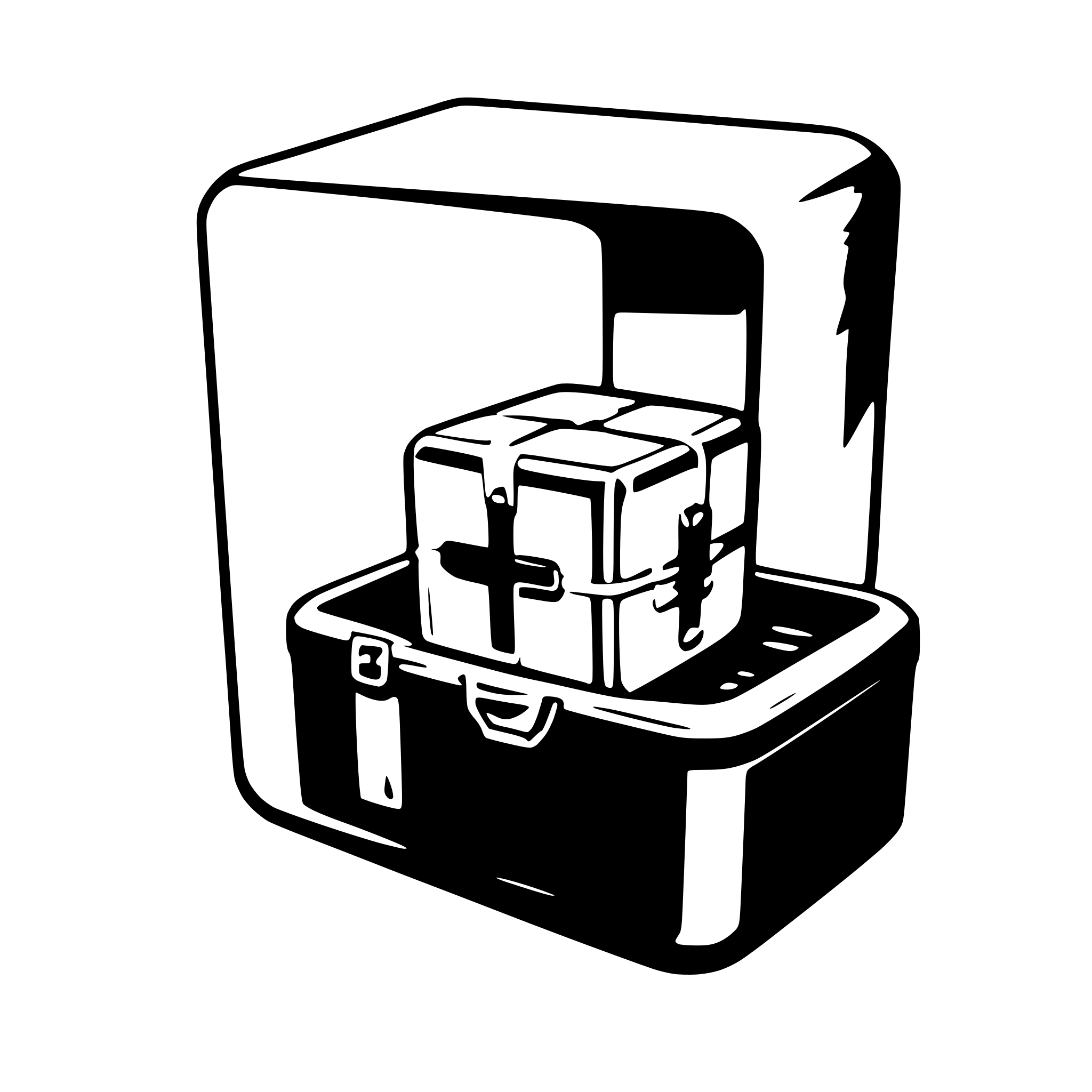 AI-generated SVG of 'packit with cube'