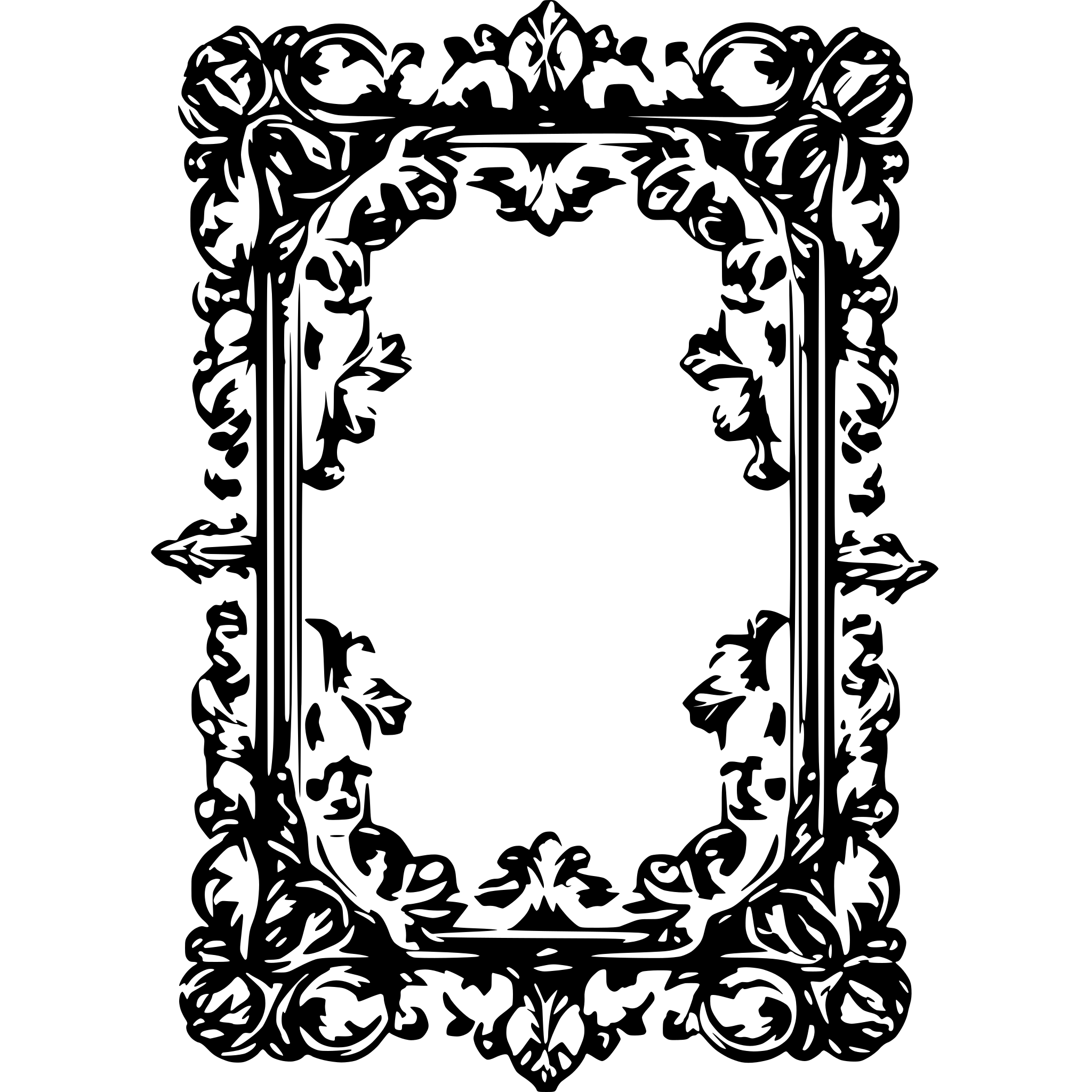 AI-generated SVG of a vintage baroque floral filigree frame