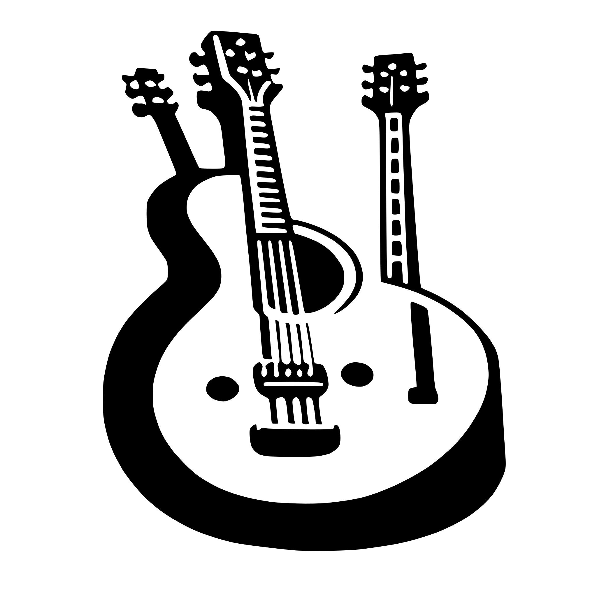 AI-generated SVG of a Stencil guitar