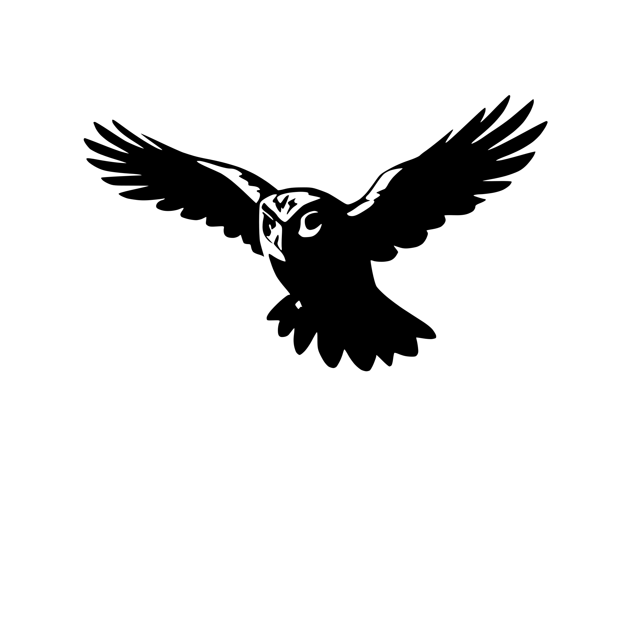 AI-generated SVG of a flying owl silhouette black realistic