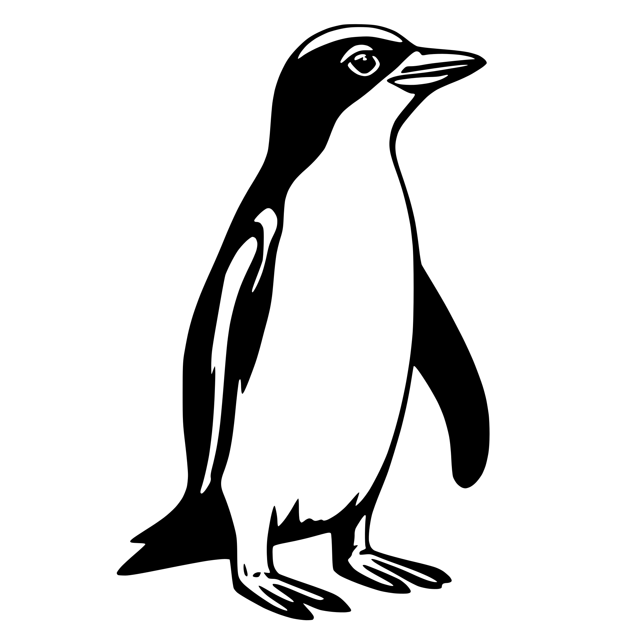 AI-generated SVG of a blue penguin