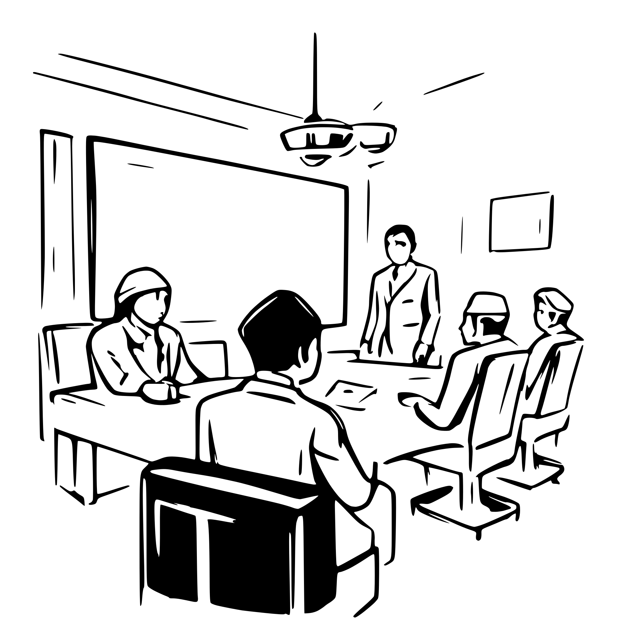 AI-generated SVG of a Sukarno discusses with national leaders in a simple room, with a map of Indonesia on the wall. Soft sunlight illuminates their faces, creating a serious and determined atmosphere.