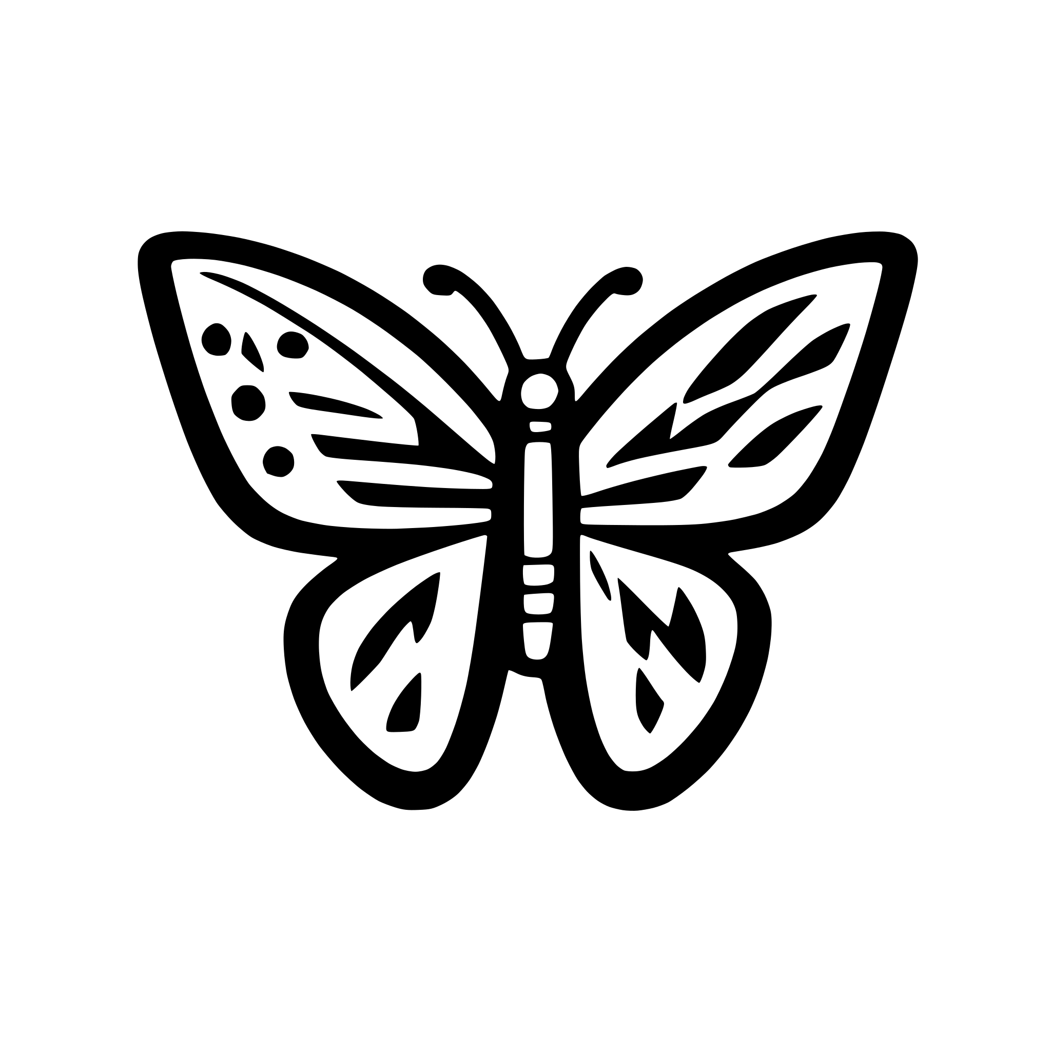 AI-generated SVG of a abstract nature butterfly viking icon bnw