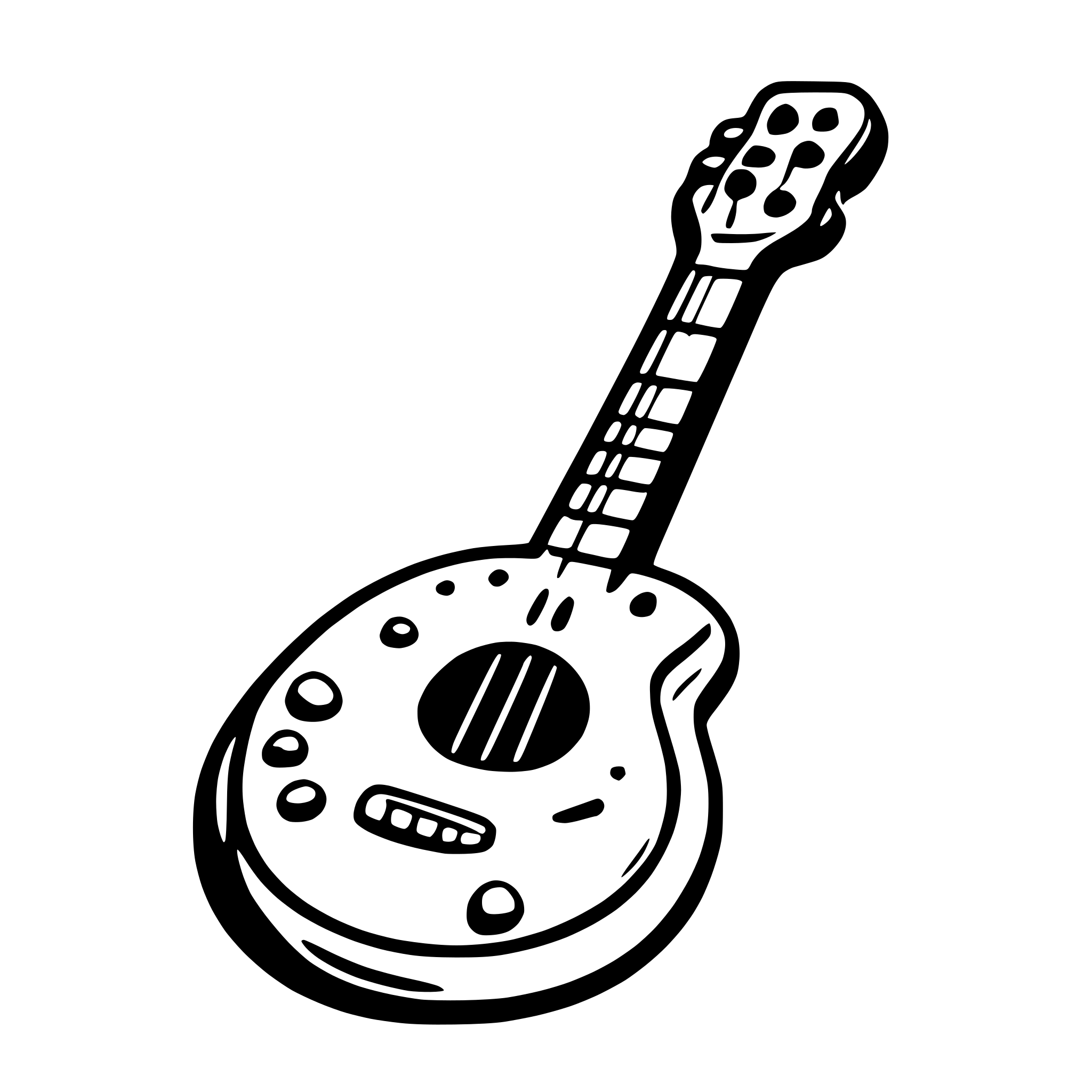 AI-generated SVG of 'cartoon donut guitar phish grateful dead'