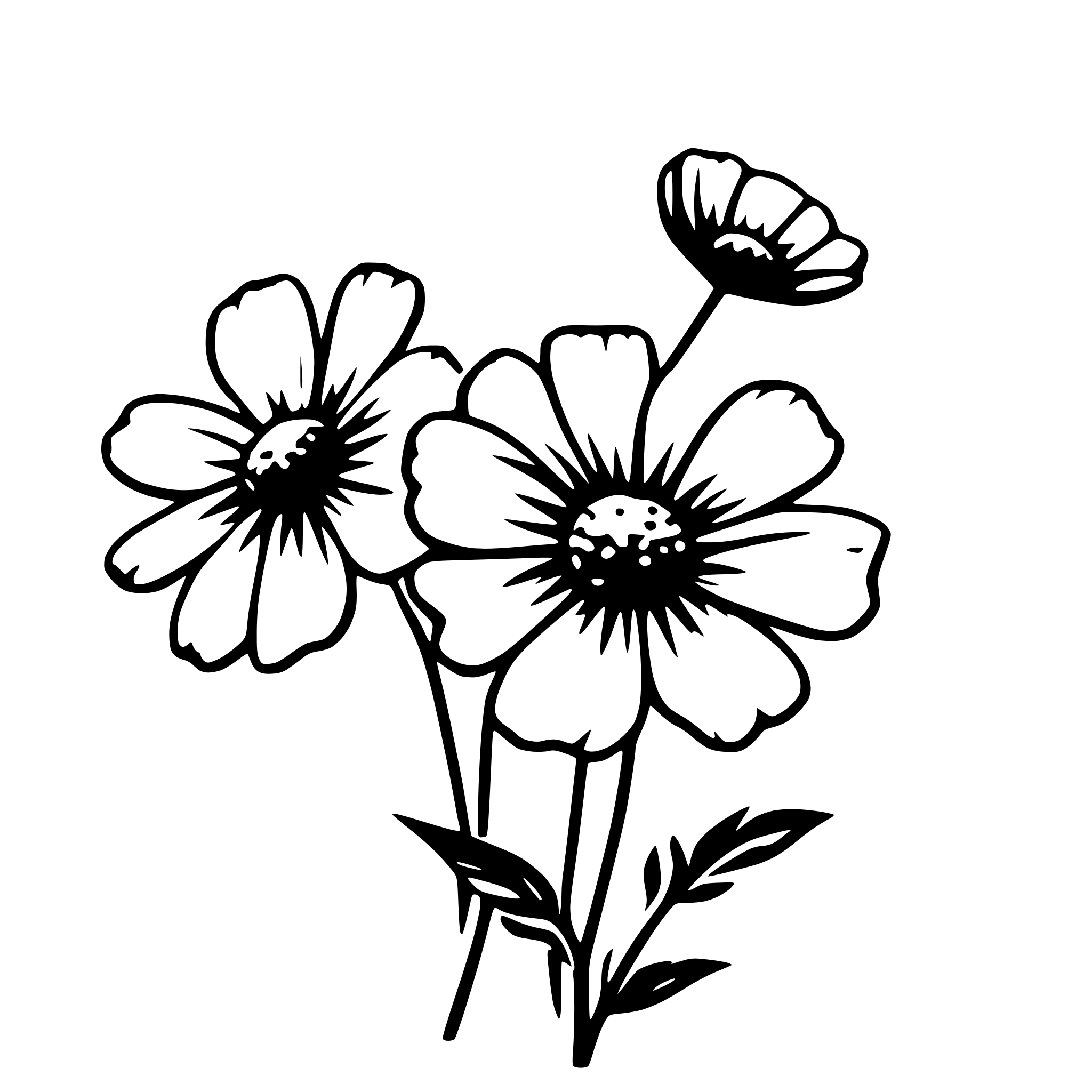 AI-generated SVG of 'cosmos flower'