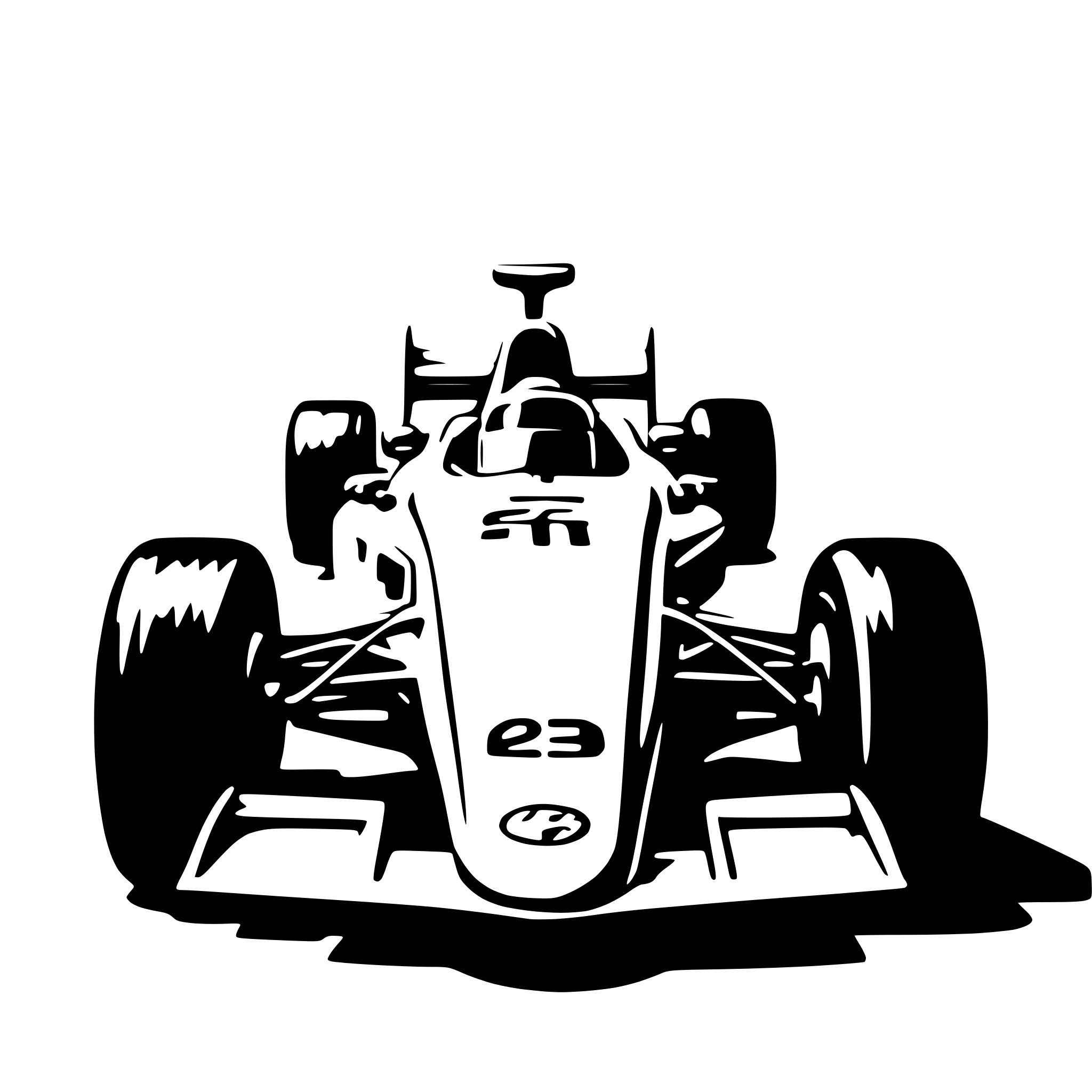 AI-generated SVG of 'a front facing f1 car'
